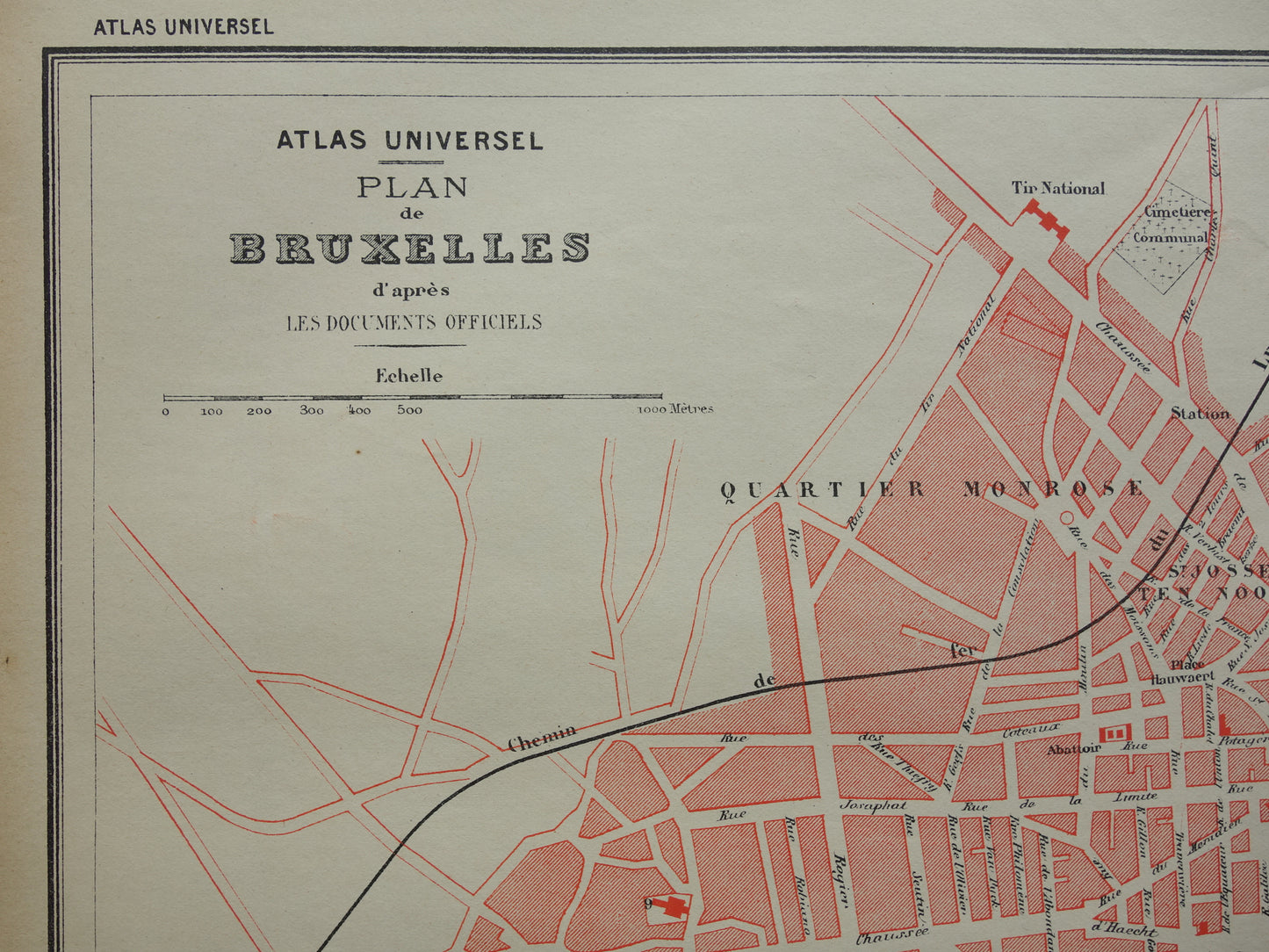 BRUSSEL oude kaart van Brussel uit 1896 originele antieke Franse plattegrond