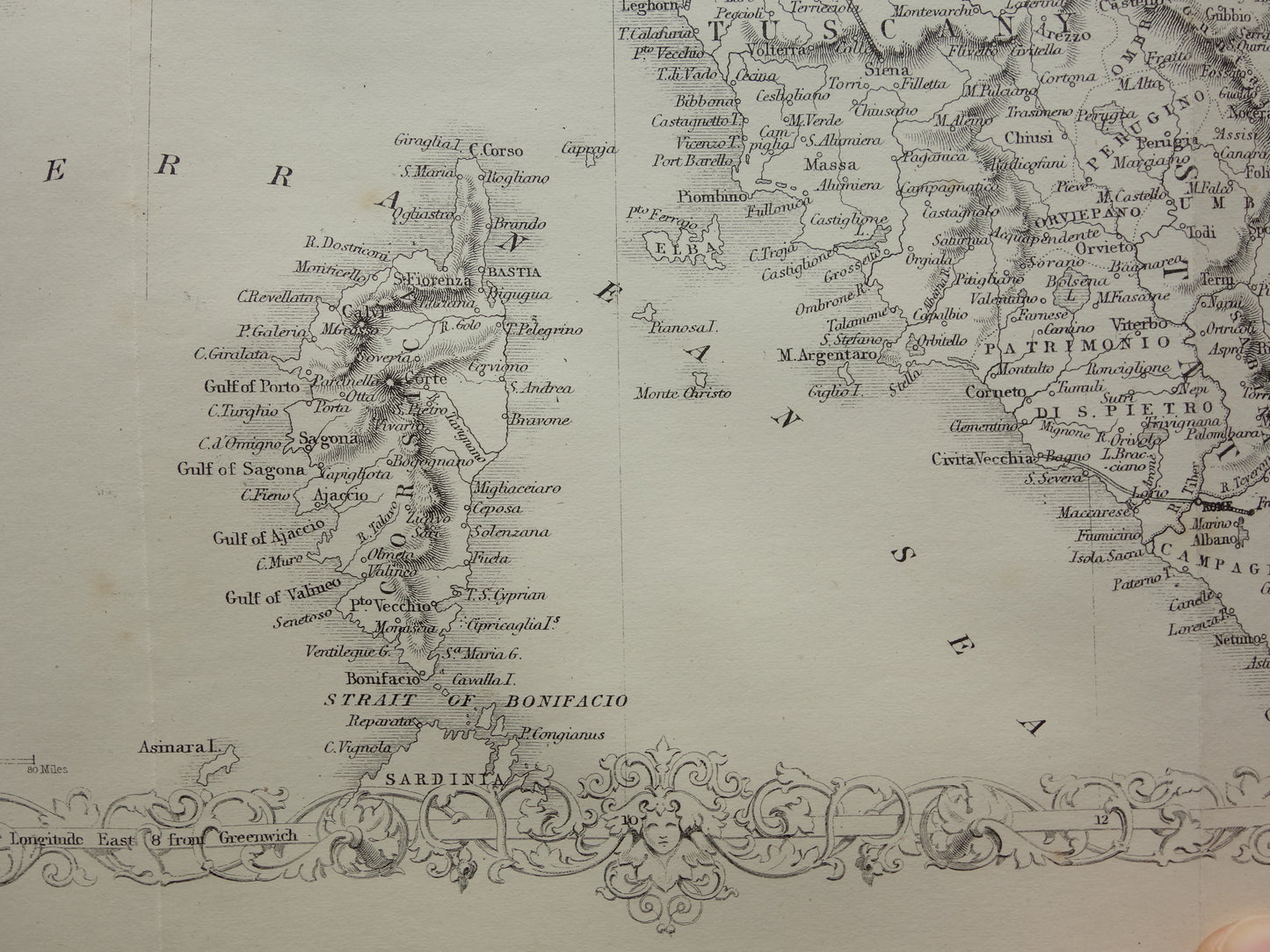 NOORD-ITALIË antieke landkaart uit 1860 van John Rapkin