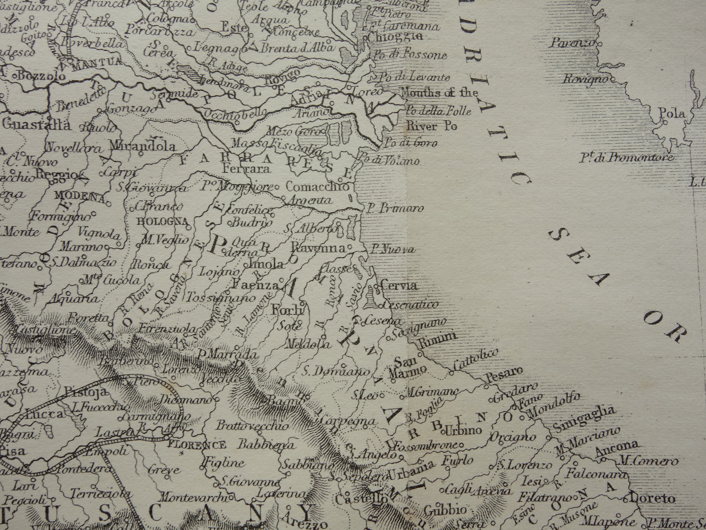 NOORD-ITALIË antieke landkaart uit 1860 van John Rapkin