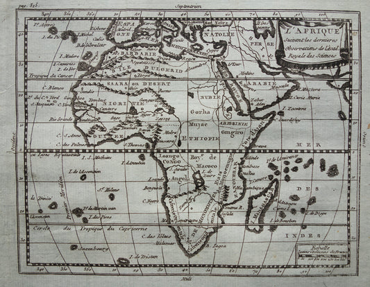 260+ jaar oude kaart van Afrika 1759 originele antieke kaart Afrika continent klein formaat