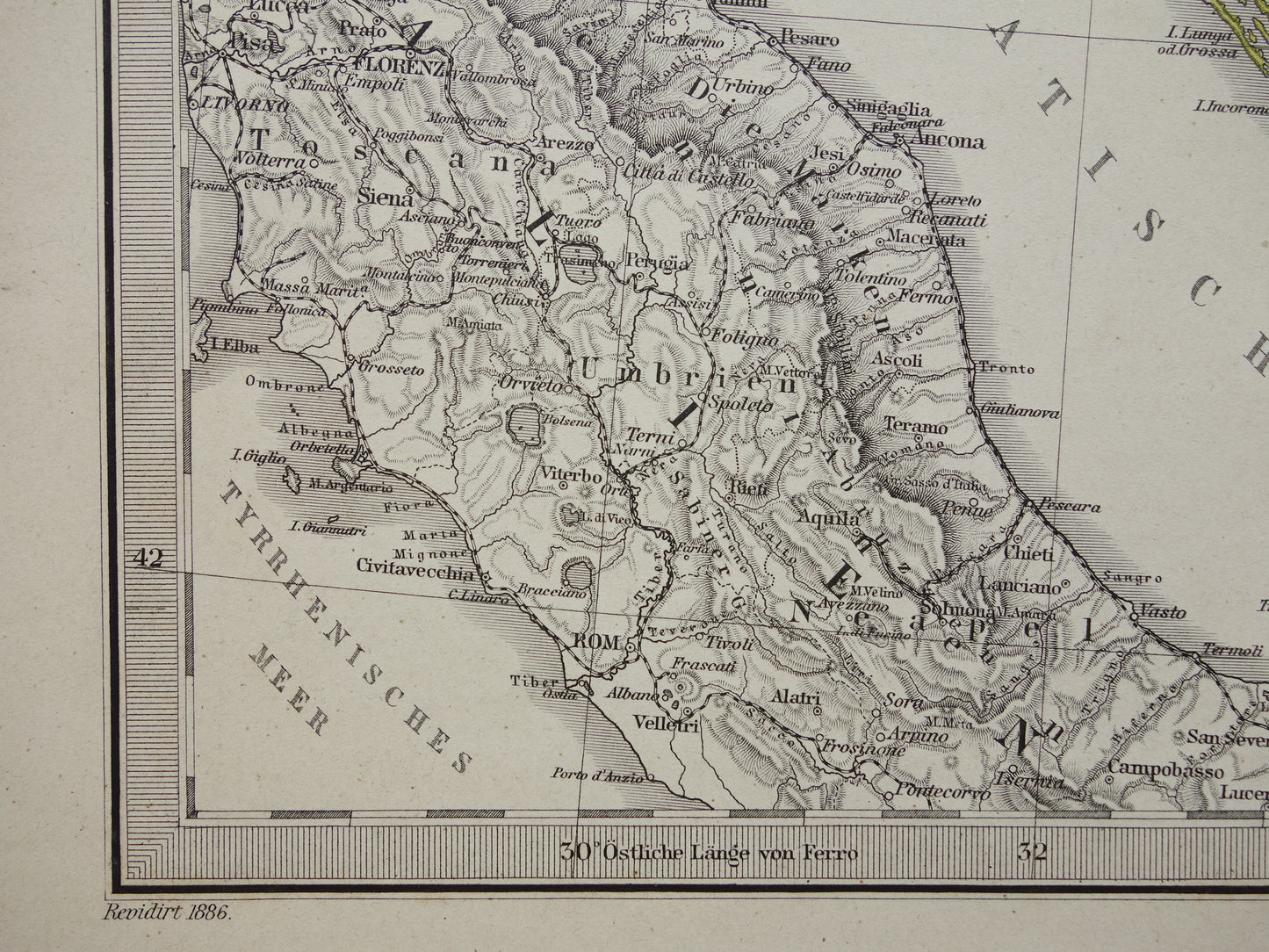 Alte Karte von Österreich-Ungarn aus dem Jahr 1886, detaillierte antike Karte mit Datumsangabe, historische Karten Österreich-Ungarns