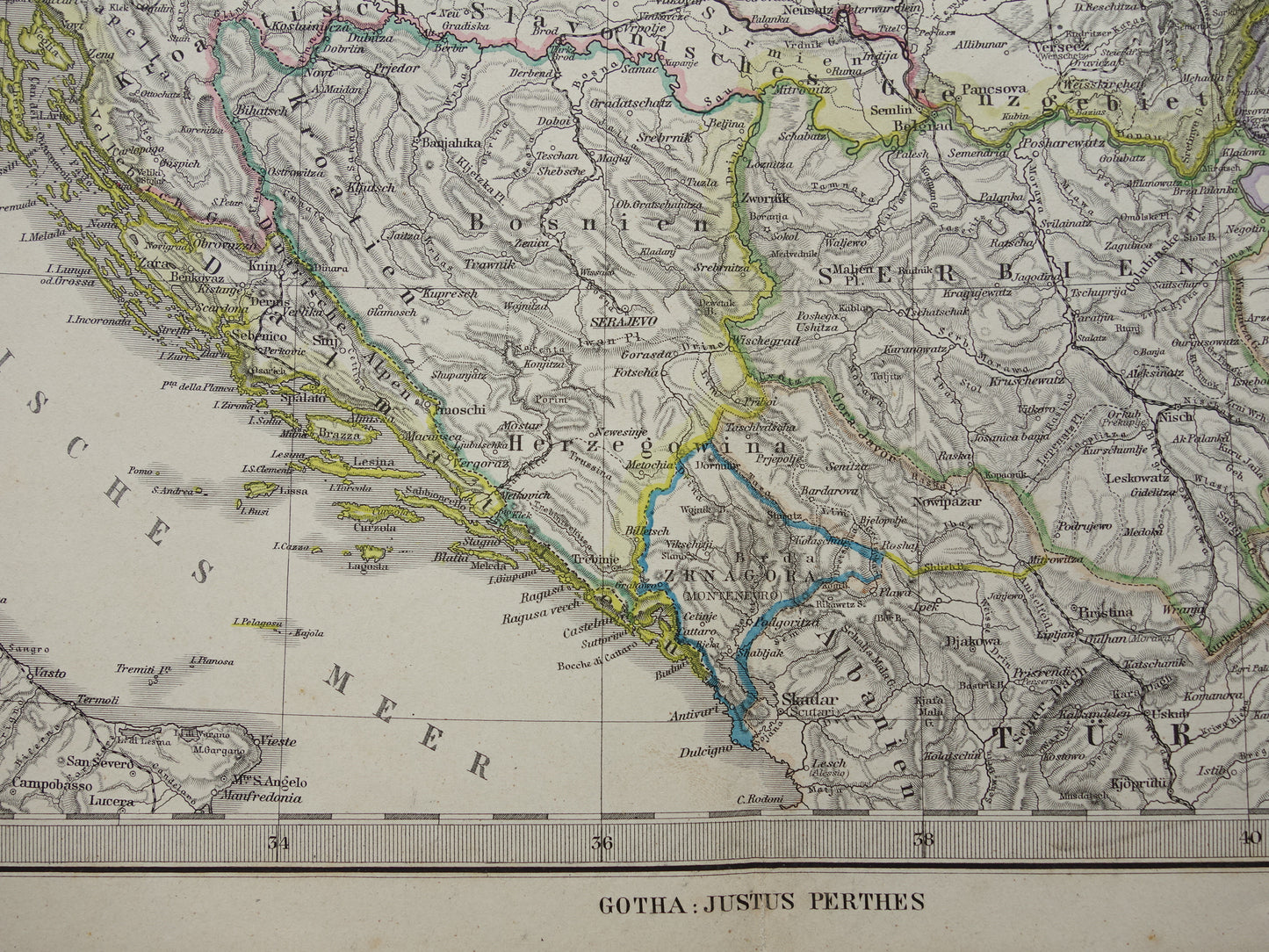 Alte Karte von Österreich-Ungarn aus dem Jahr 1886, detaillierte antike Karte mit Datumsangabe, historische Karten Österreich-Ungarns