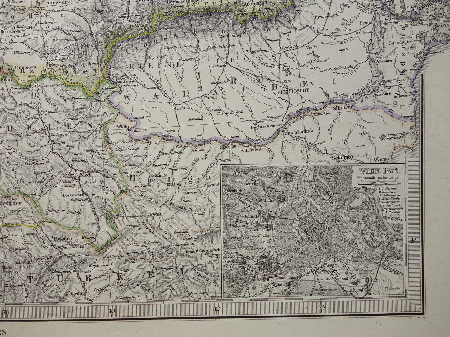 Alte Karte von Österreich-Ungarn aus dem Jahr 1886, detaillierte antike Karte mit Datumsangabe, historische Karten Österreich-Ungarns