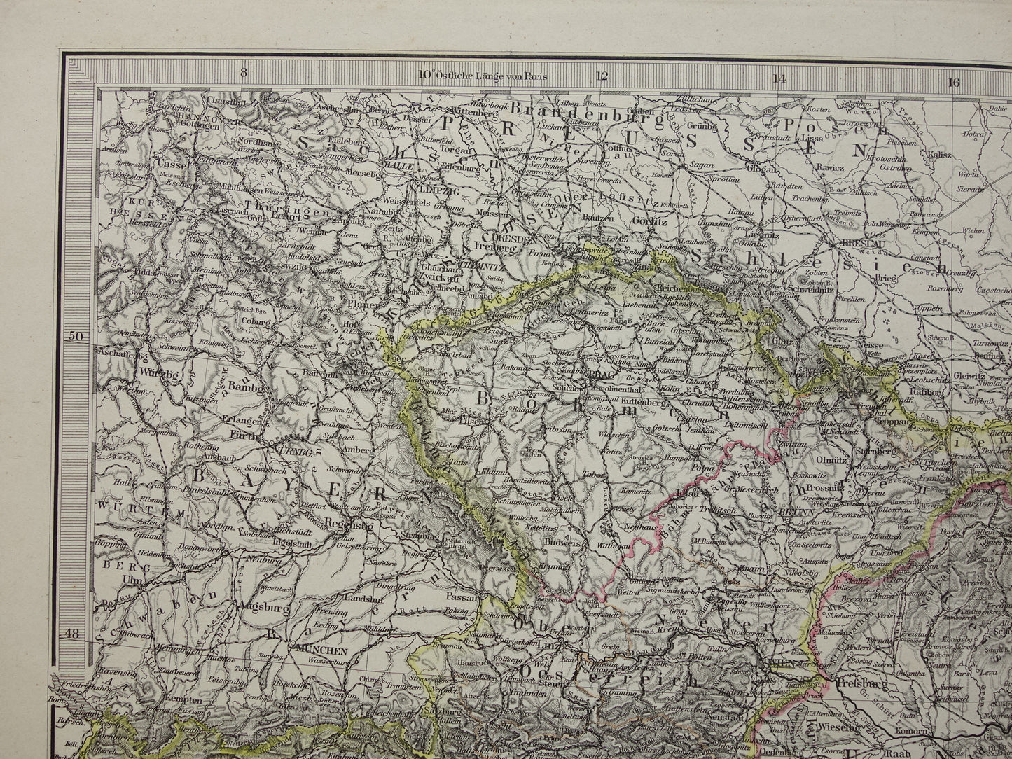 Alte Karte von Österreich-Ungarn aus dem Jahr 1886, detaillierte antike Karte mit Datumsangabe, historische Karten Österreich-Ungarns