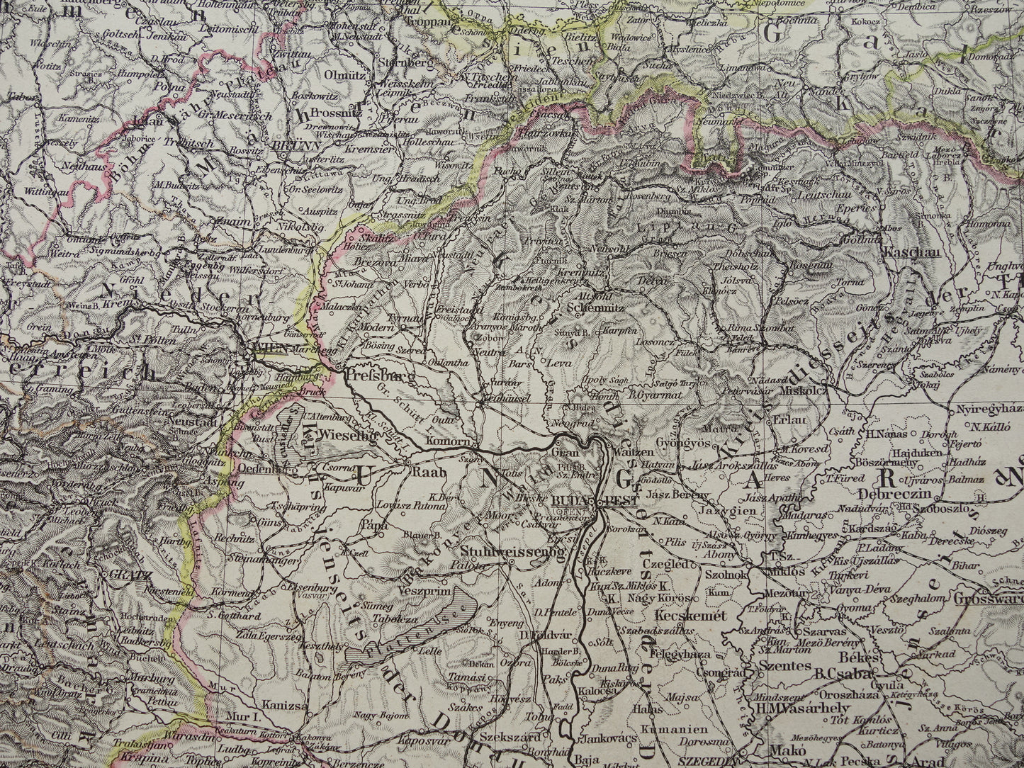 Alte Karte von Österreich-Ungarn aus dem Jahr 1886, detaillierte antike Karte mit Datumsangabe, historische Karten Österreich-Ungarns