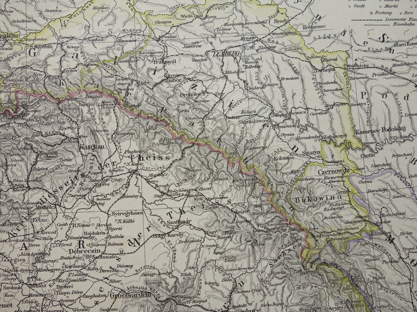 Alte Karte von Österreich-Ungarn aus dem Jahr 1886, detaillierte antike Karte mit Datumsangabe, historische Karten Österreich-Ungarns