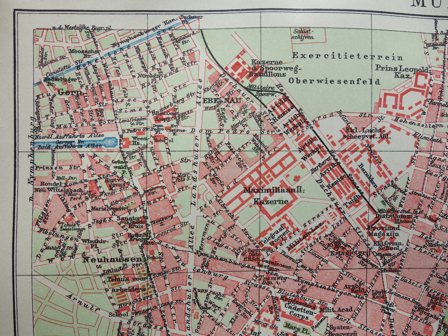 München antieke plattegrond 100+ jaar oude kaart van München Beieren Duitsland uit 1921 originele vintage historische kaarten