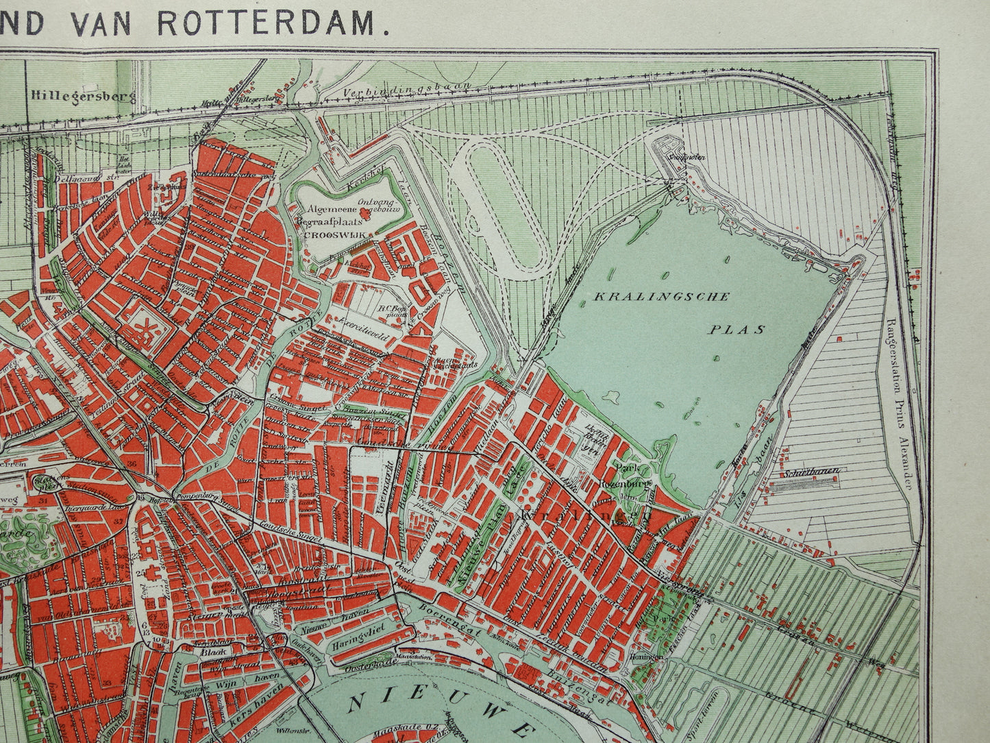ROTTERDAM Old map of Rotterdam from 1921 original vintage map antique map