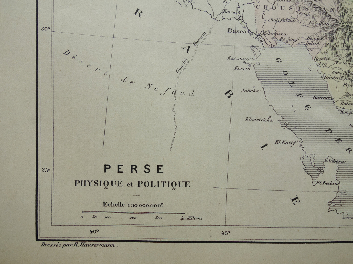 IRAN oude kaart uit 1896 originele antieke vintage landkaart van Perzië Teheran