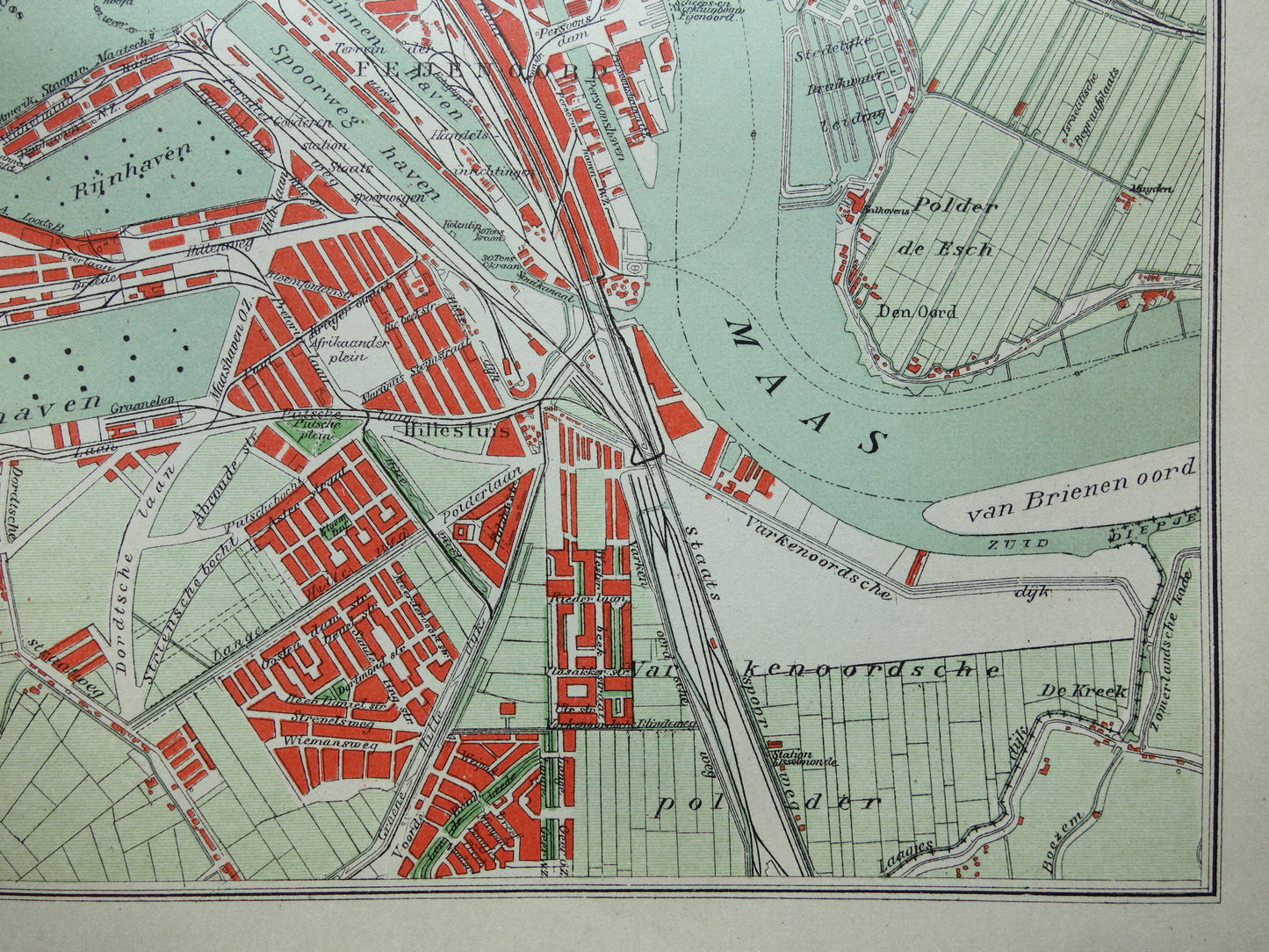 ROTTERDAM Old map of Rotterdam from 1921 original vintage map antique map