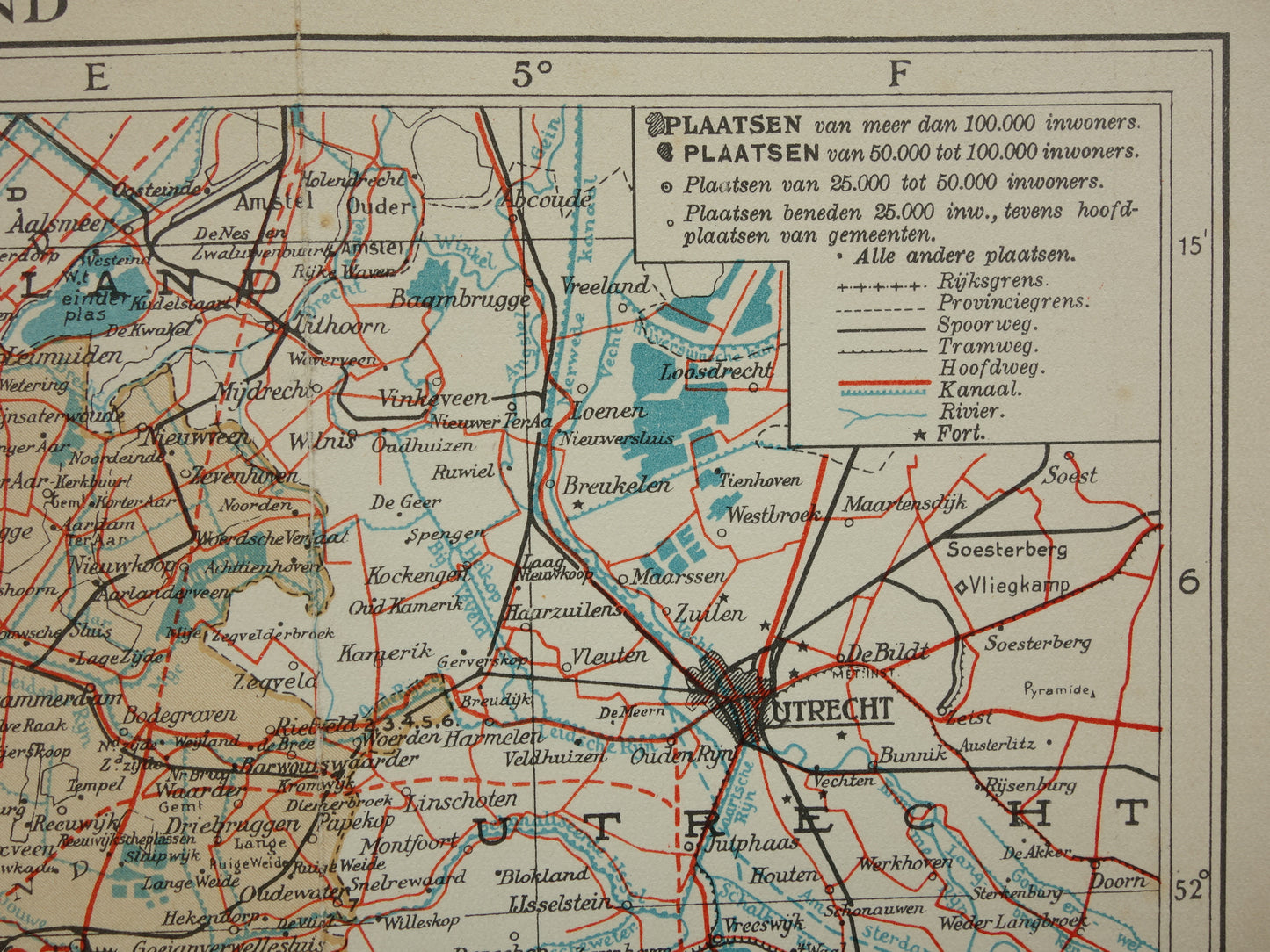 South Holland Vintage map of the province of South Holland from 1938 original old Dutch map
