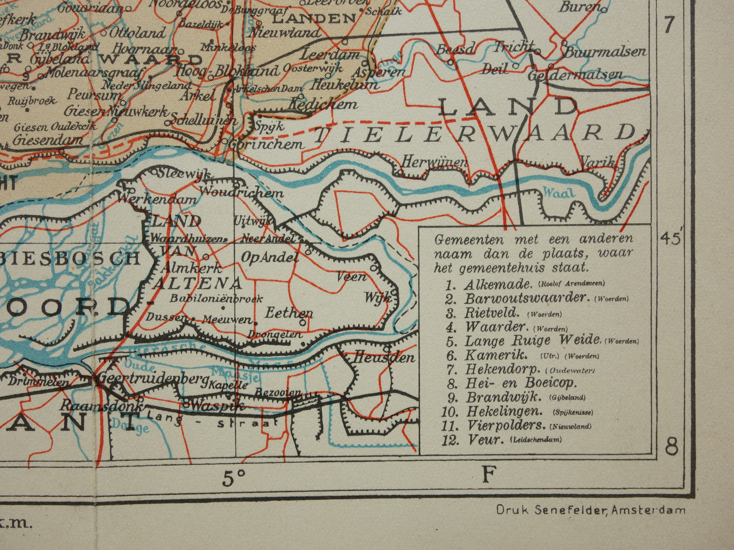 South Holland Vintage map of the province of South Holland from 1938 original old Dutch map