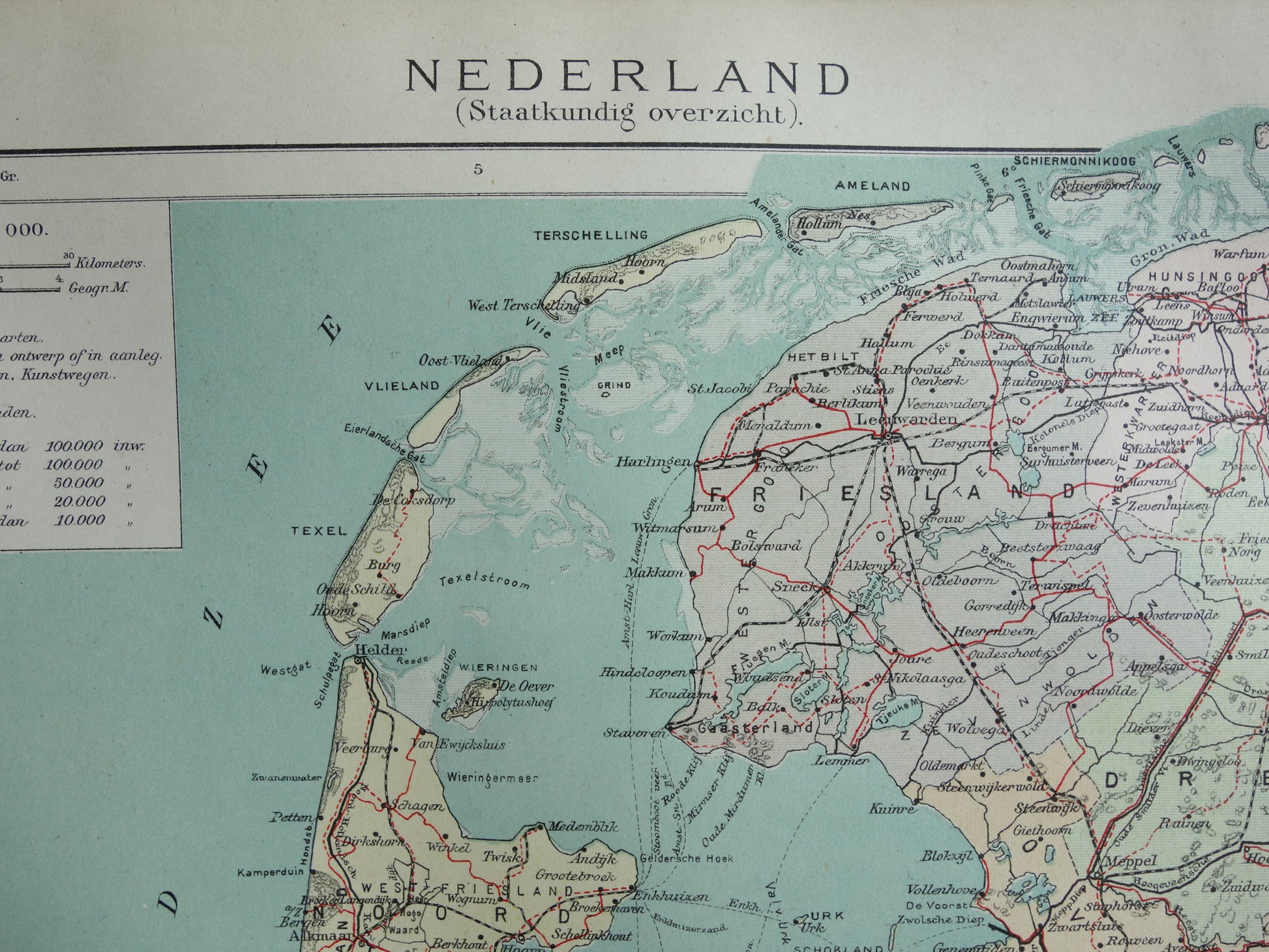 kaart van Nederland in 1920