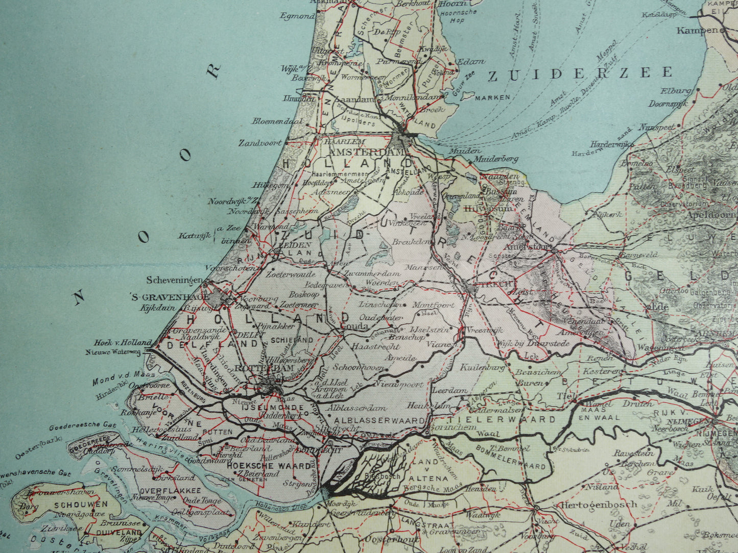 Antike Karte der Niederlande aus dem Jahr 1920, historische politische Karte der Niederlande