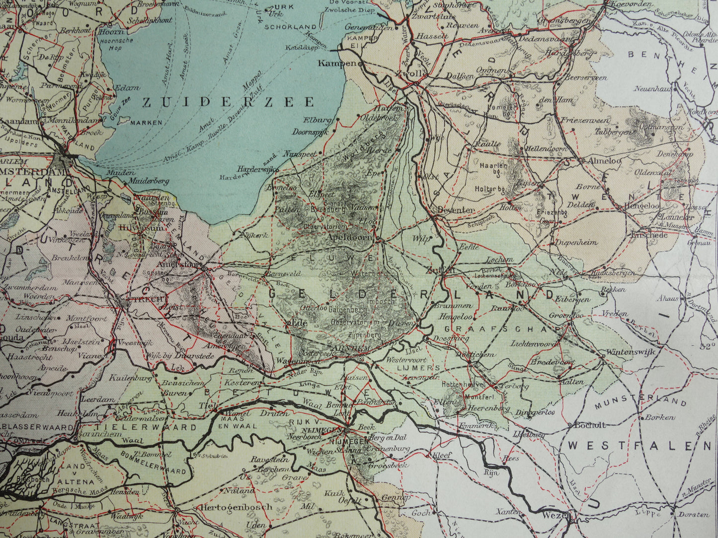 Antike Karte der Niederlande aus dem Jahr 1920, historische politische Karte der Niederlande