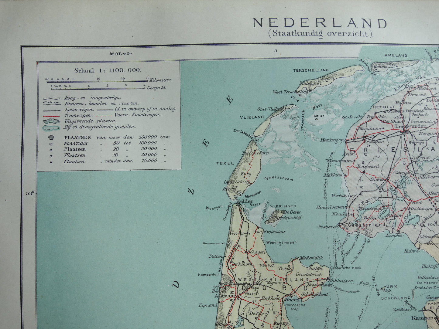 Antike Karte der Niederlande aus dem Jahr 1920, historische politische Karte der Niederlande