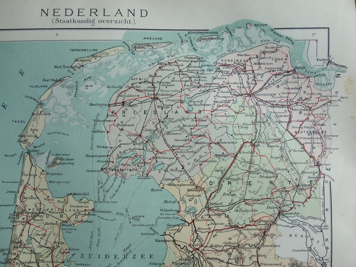 Antike Karte der Niederlande aus dem Jahr 1920, historische politische Karte der Niederlande