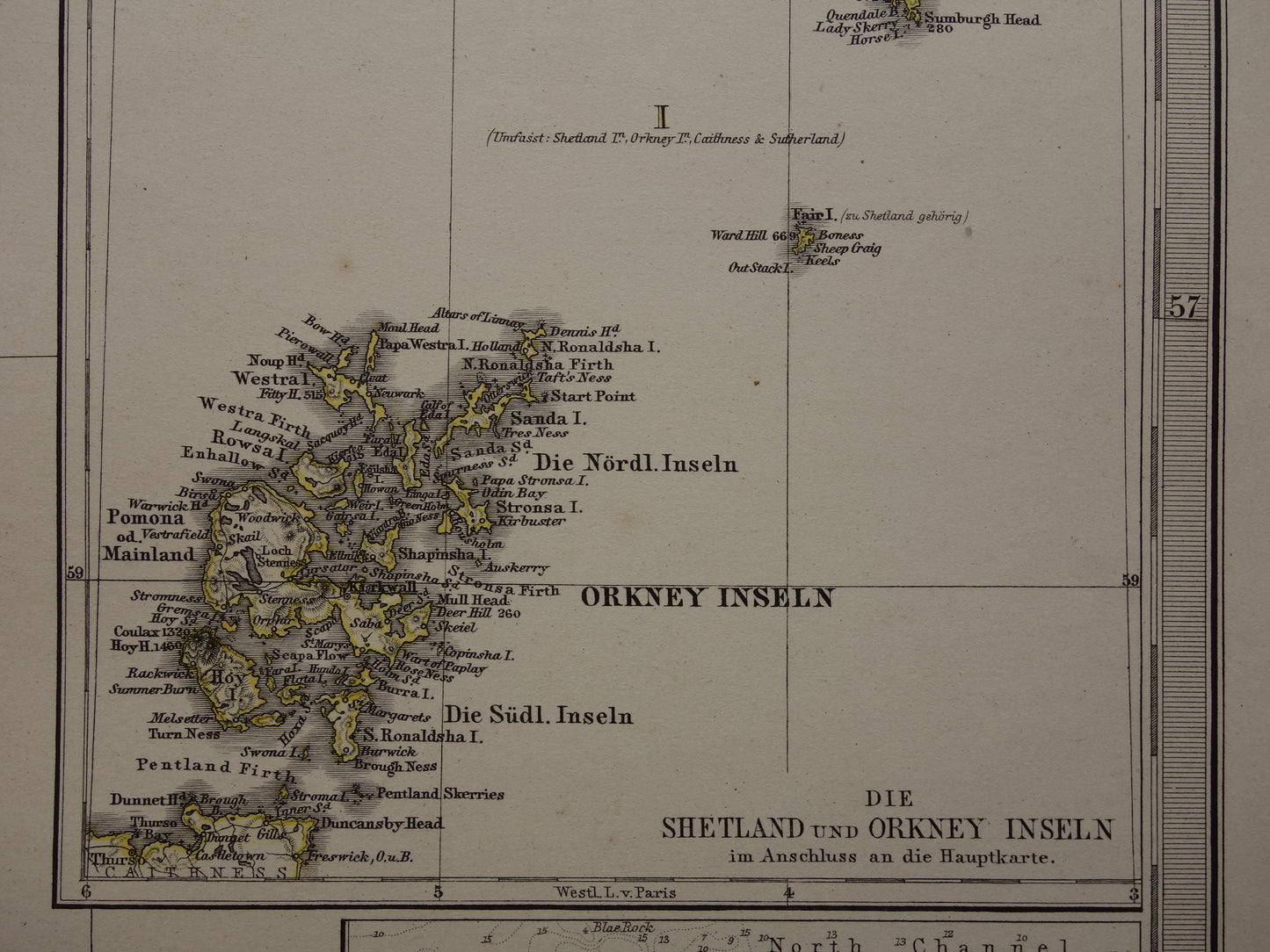 SCHOTLAND oude kaart van Schotland in 1878 originele antieke landkaart Edinburgh Glasgow vintage met jaartal
