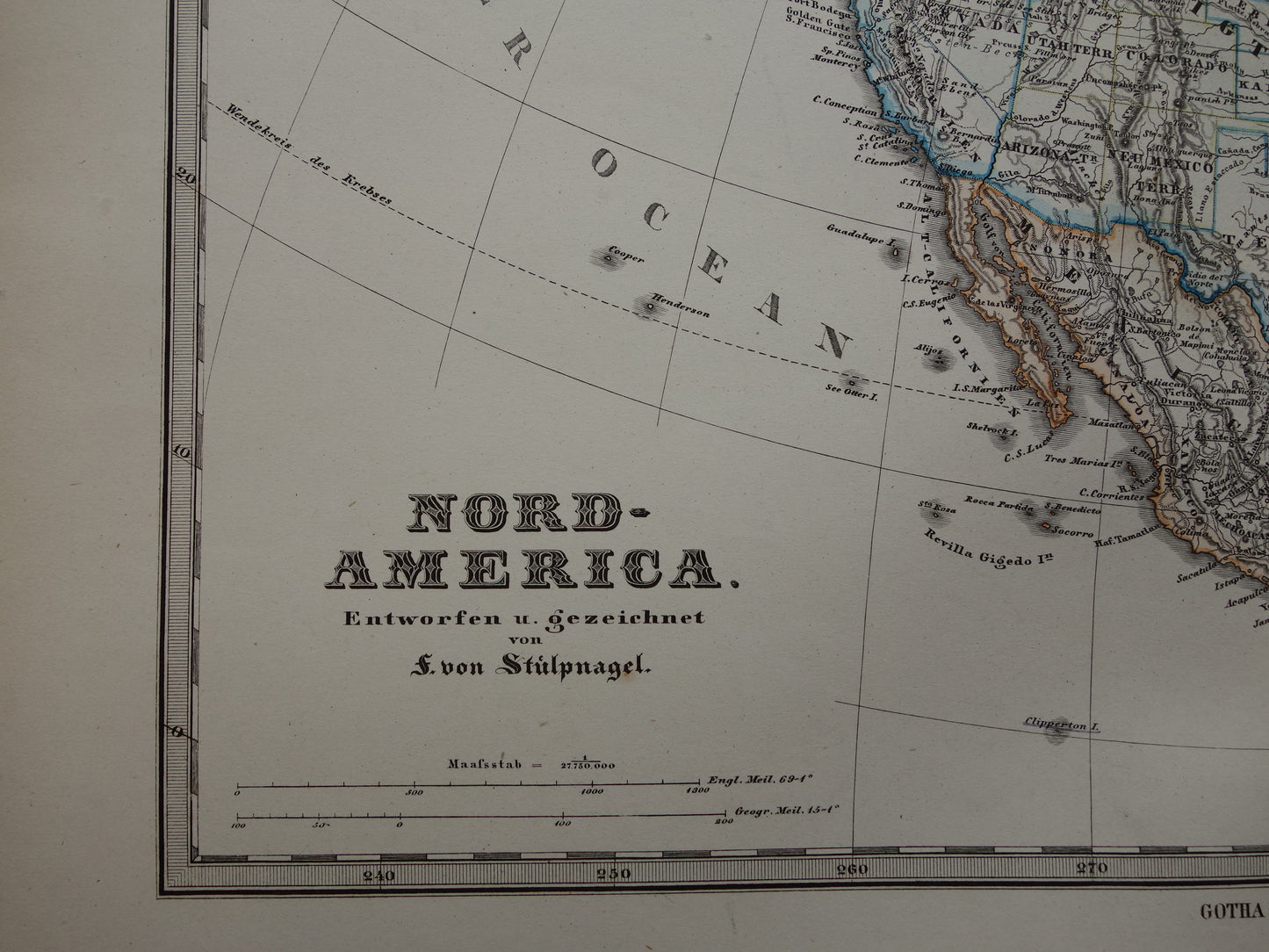 Oude landkaart van Noord-Amerika in 1876 Grote originele 145+ jaar antieke kaart van de VS Canada Mexico Groenland