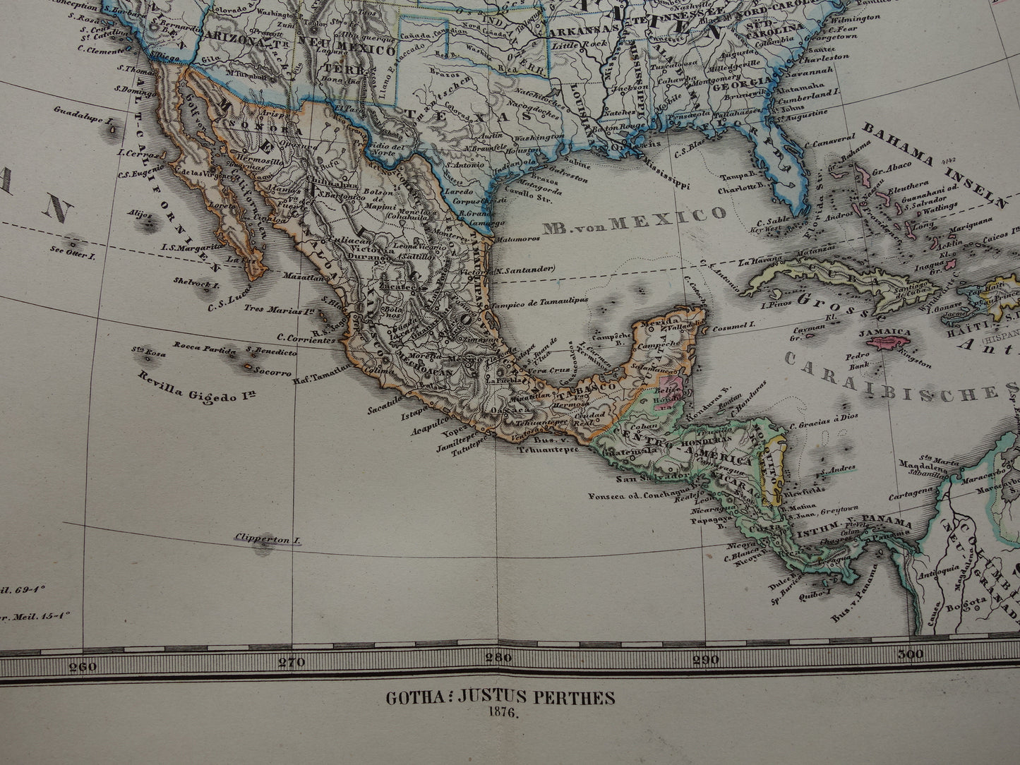 Oude landkaart van Noord-Amerika in 1876 Grote originele 145+ jaar antieke kaart van de VS Canada Mexico Groenland