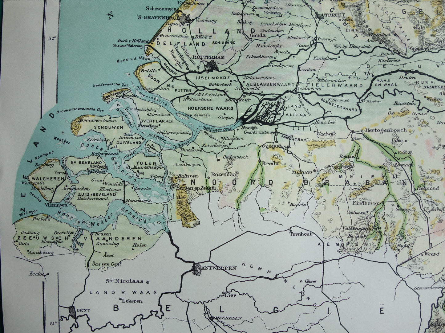 NEDERLAND oude kaart van grondsoorten 1920 vintage Nederlandse geologie landkaart grondsoortenkaart