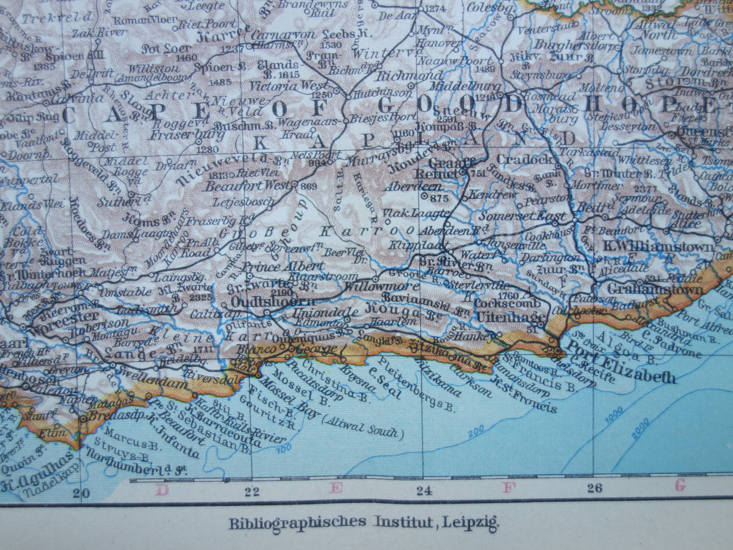 Oude kaart van Zuid-Afrika in 1928 originele Duitse vintage historische landkaart Zuid Afrikaanse Bond