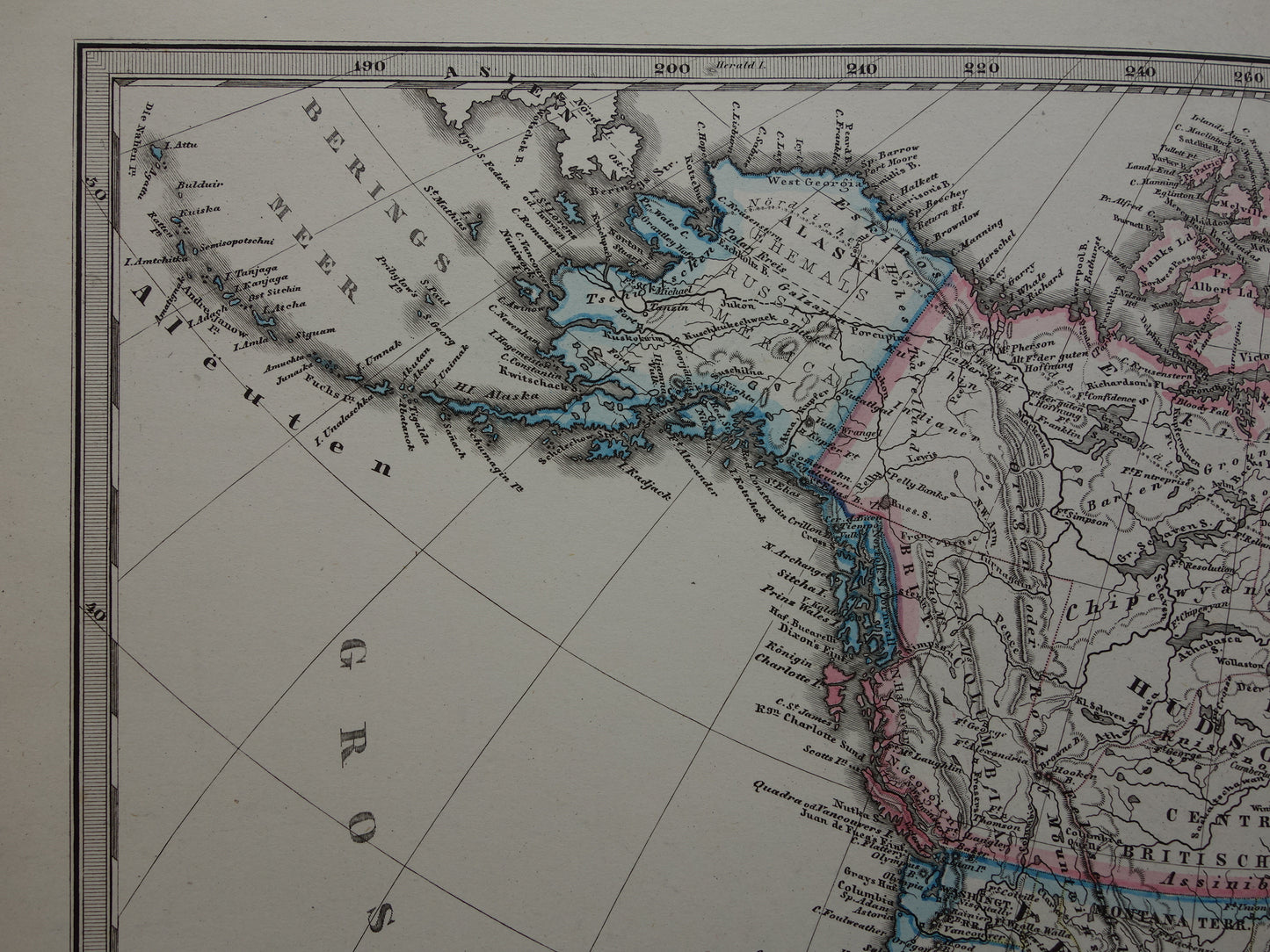 Oude landkaart van Noord-Amerika in 1876 Grote originele 145+ jaar antieke kaart van de VS Canada Mexico Groenland