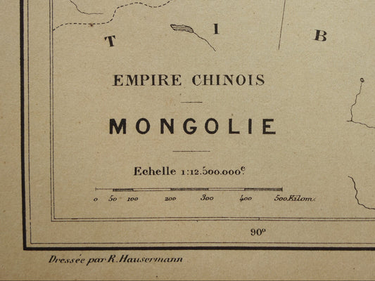 Mongolië Oude kaart van het Mongoliëuit het jaar 1896 historische landkaart oude vintage kaarten