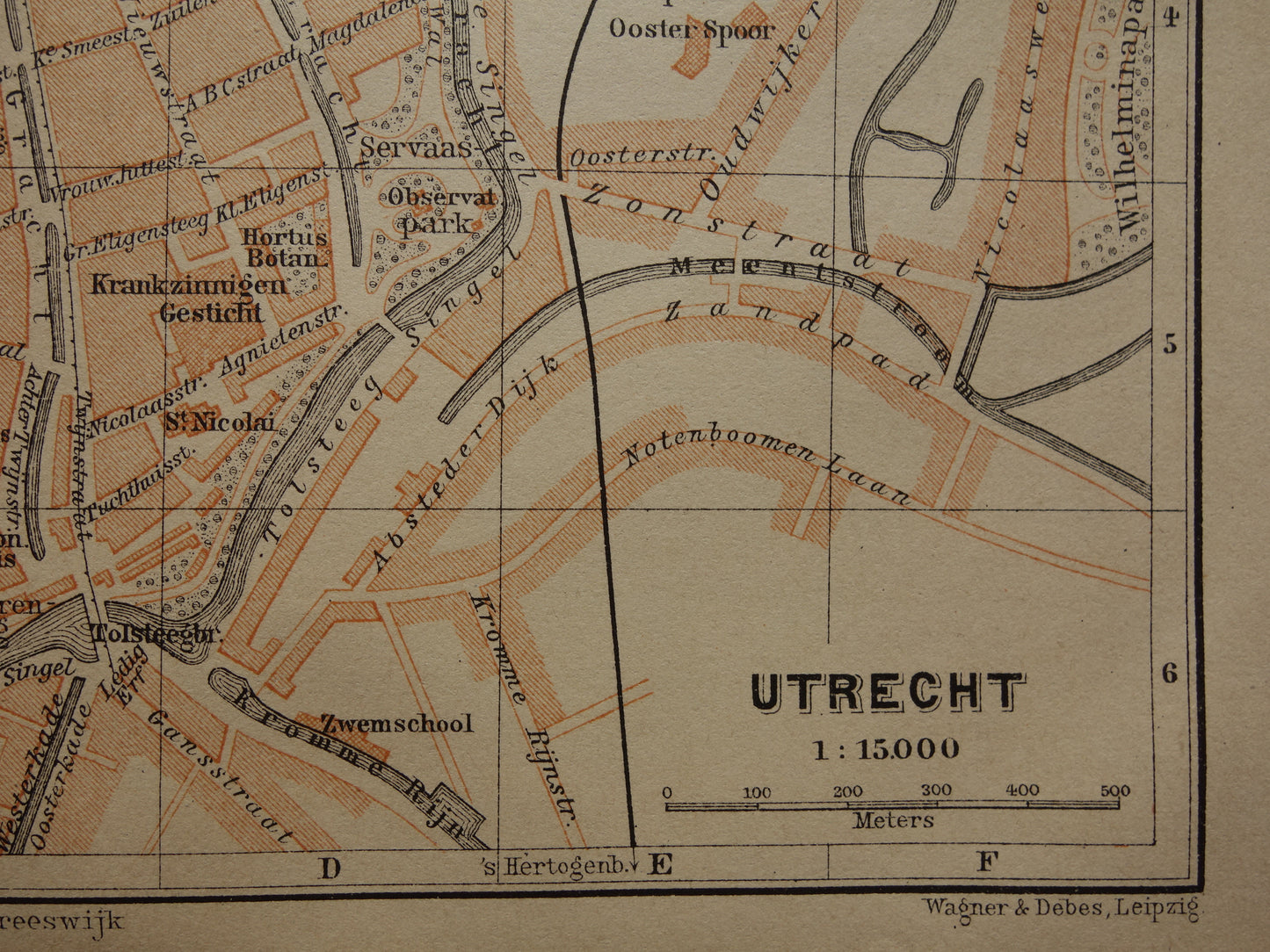 UTRECHT oude kaart van Utrecht uit 1904 kleine originele antieke plattegrond vintage landkaart