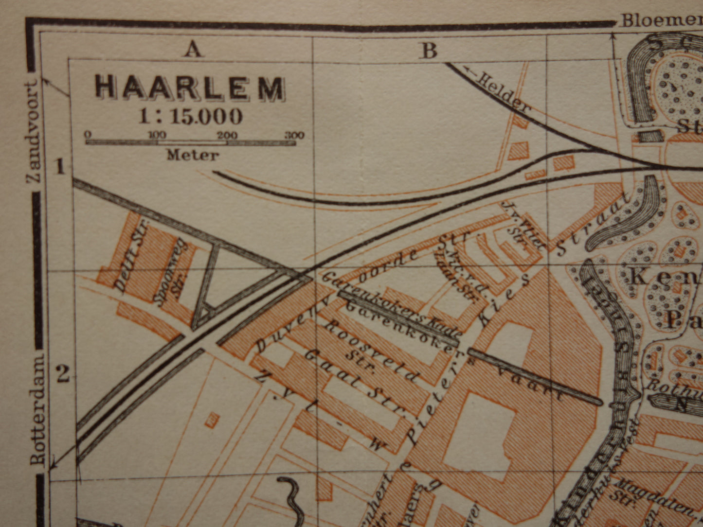 HAARLEM oude kaart van Haarlem uit 1904 kleine originele antieke plattegrond