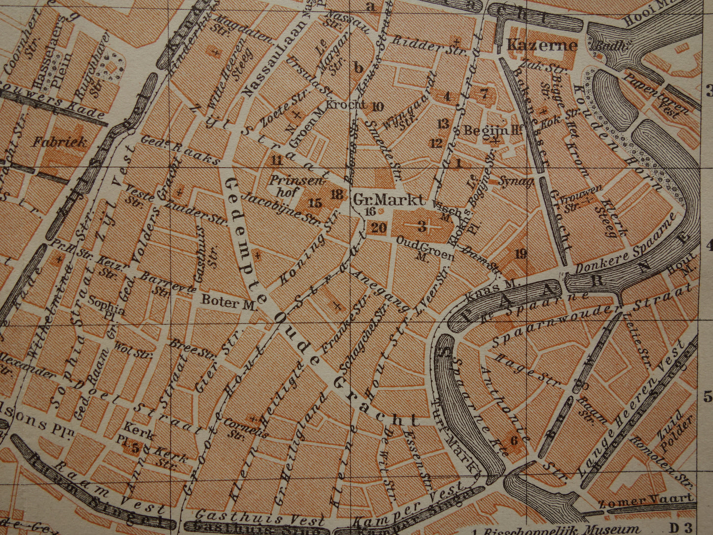 HAARLEM oude kaart van Haarlem uit 1904 kleine originele antieke plattegrond