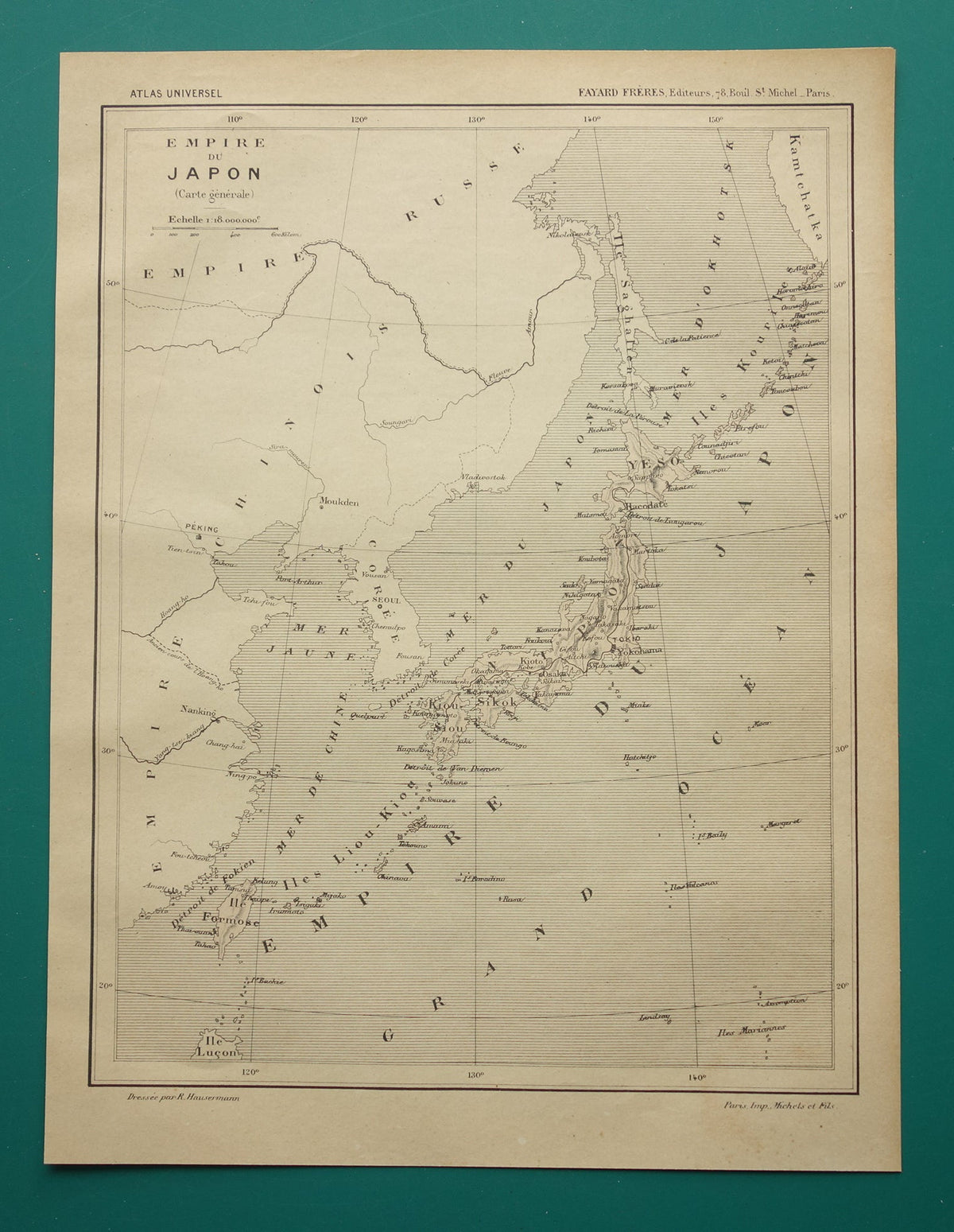empire du Japon 1896 carte de la brugere