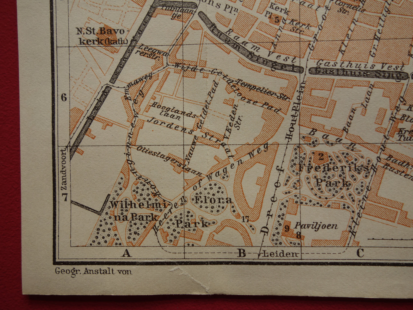 HAARLEM oude kaart van Haarlem uit 1904 kleine originele antieke plattegrond