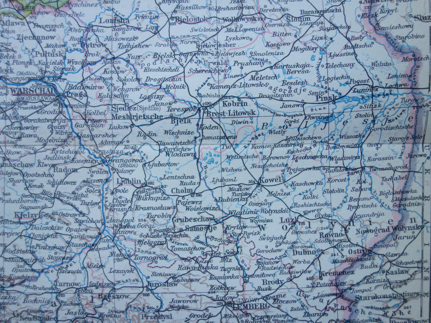 POLEN oude landkaart van Polen uit het jaar 1928 Duitse originele vintage kaart Polen