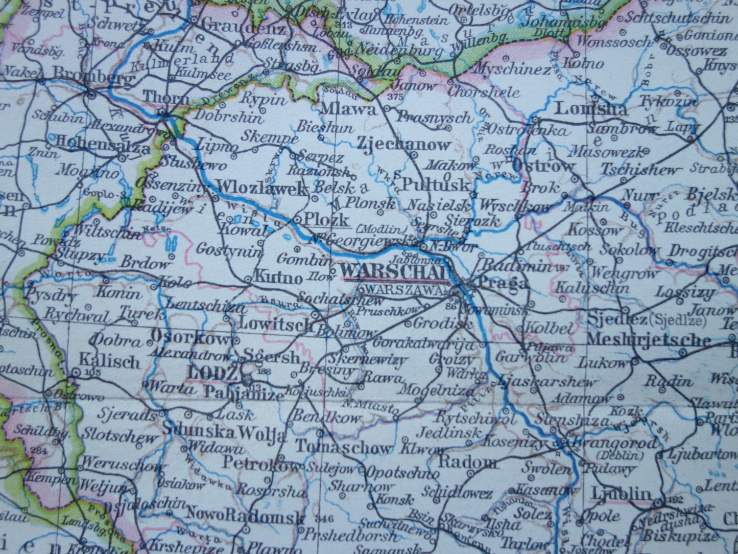 POLEN oude landkaart van Polen uit het jaar 1928 Duitse originele vintage kaart Polen