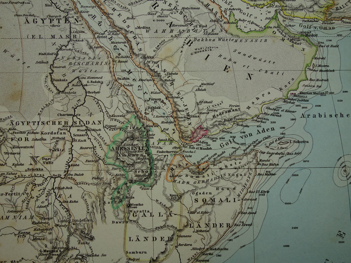 Antike Karte von Afrika aus dem Jahr 1884. Großes, originales, über 140 Jahre altes, handkoloriertes Kartenposter des afrikanischen Kontinents.