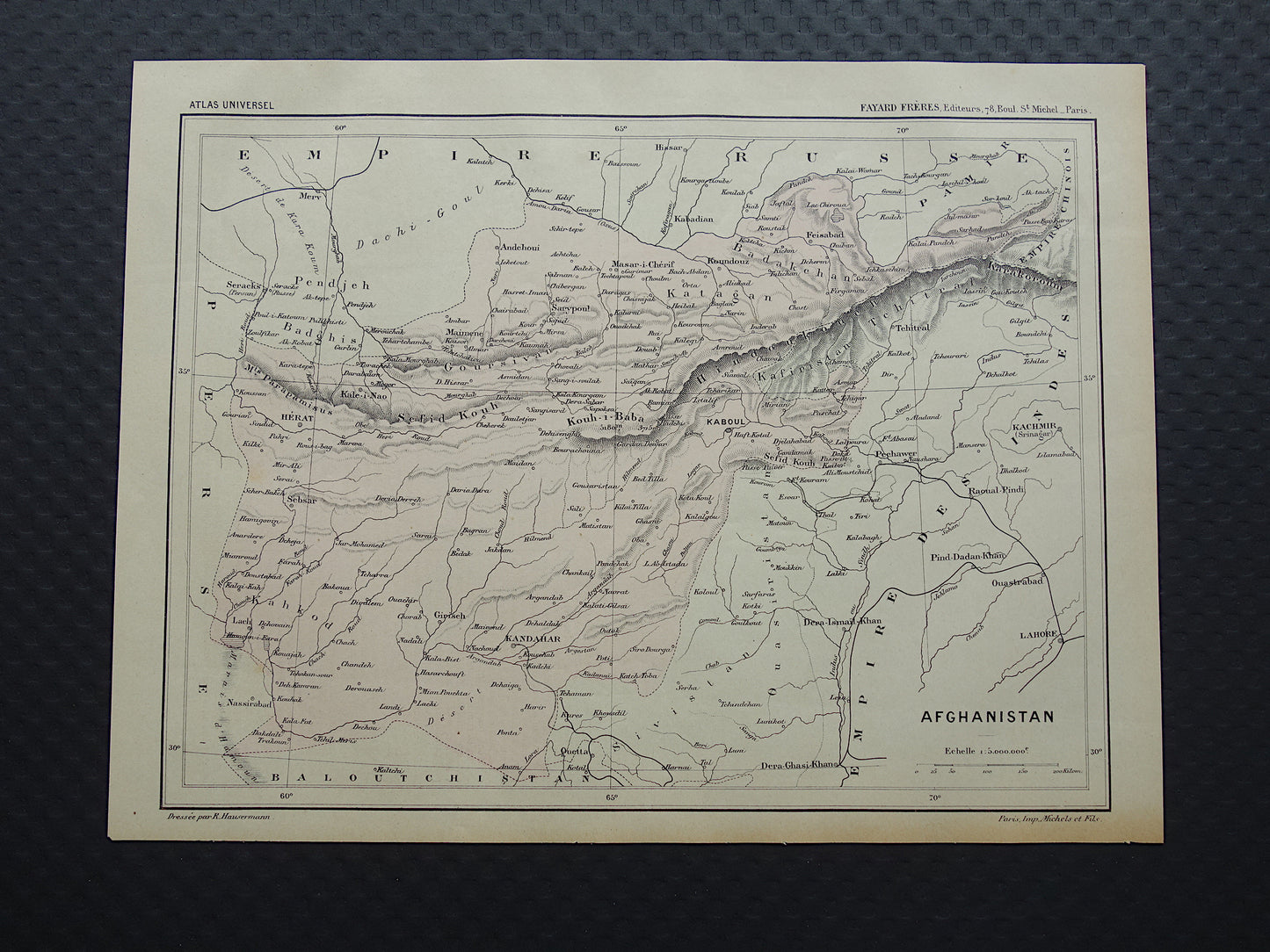 Afghanistan oude kaart uit 1896 originele antieke vintage landkaart Kaboel Kandahar