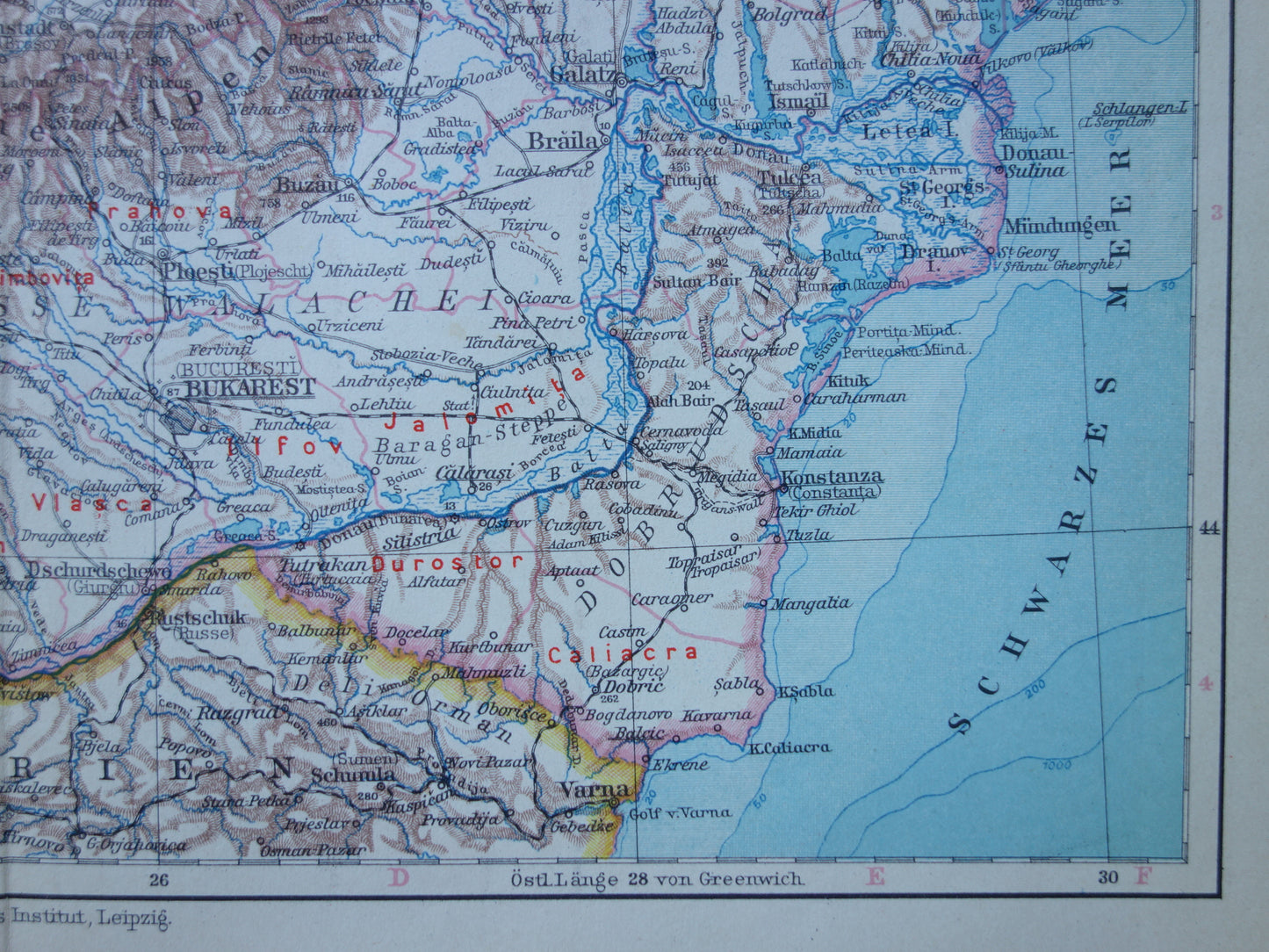 Oude landkaart van ROEMENIË uit 1928 originele Duitse vintage kaart Roemenie - antieke landkaarten