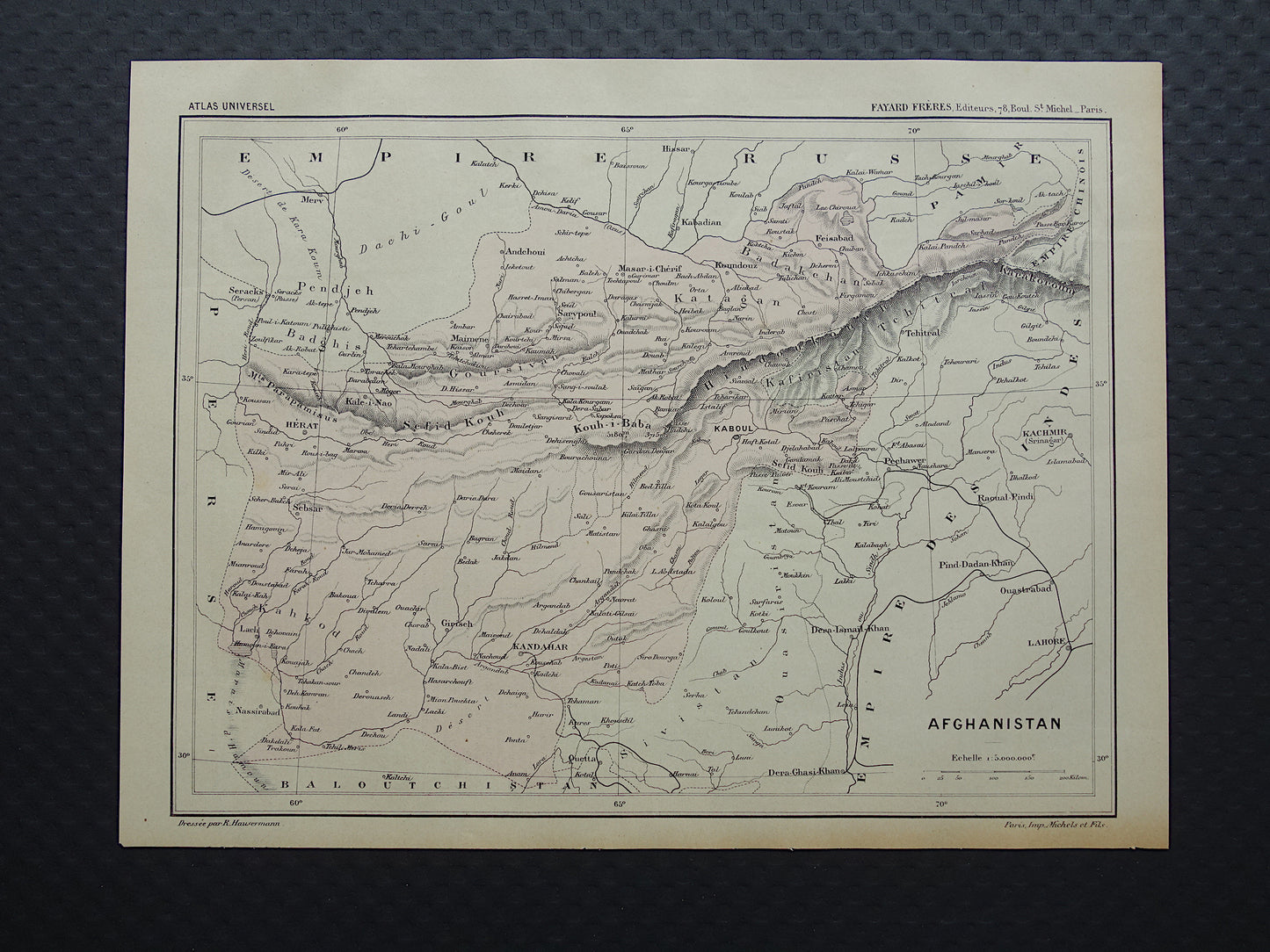 Afghanistan oude kaart uit 1896 originele antieke vintage landkaart Kaboel Kandahar