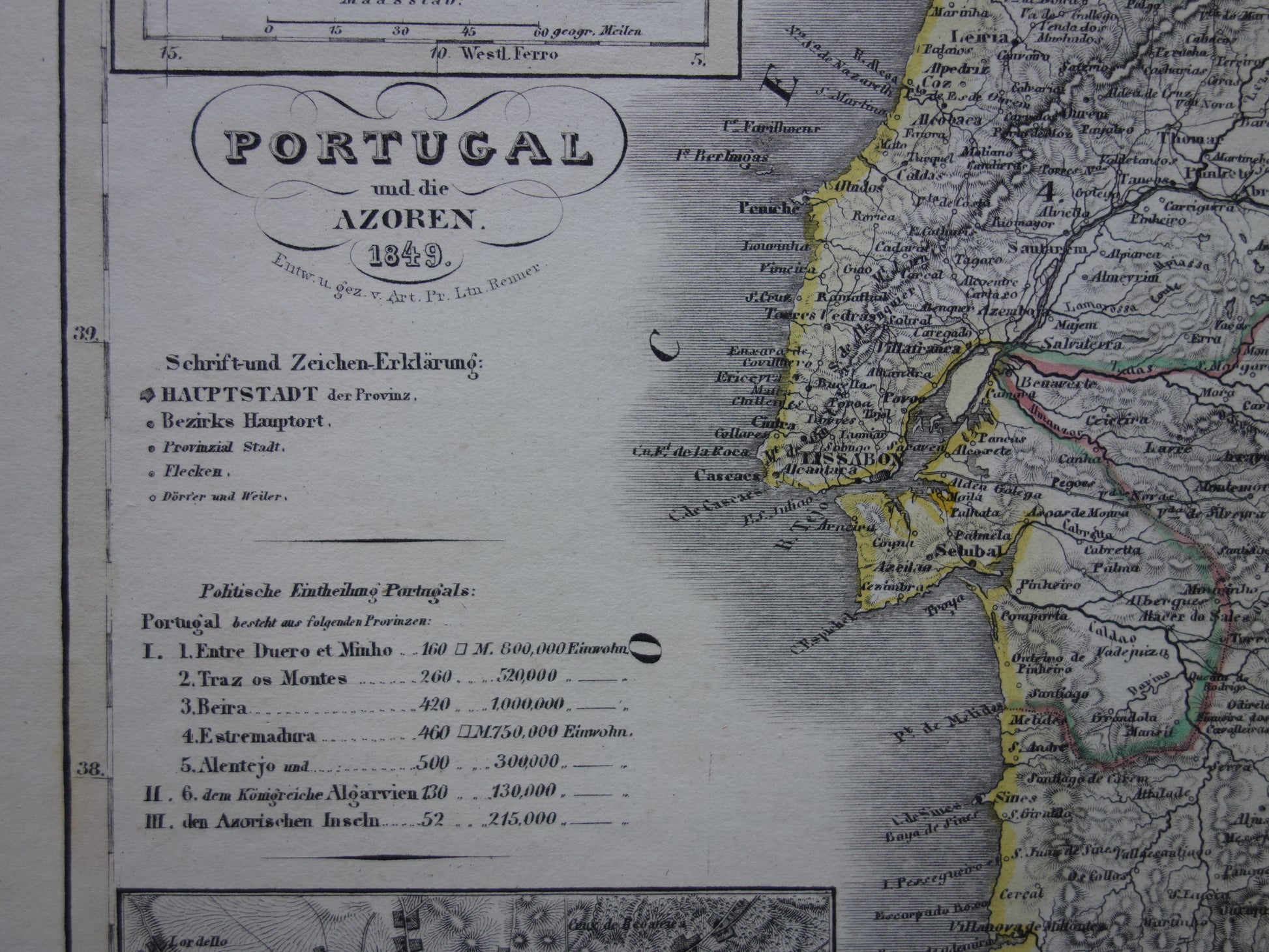 antieke kaarten van Portugal met jaartal kopen