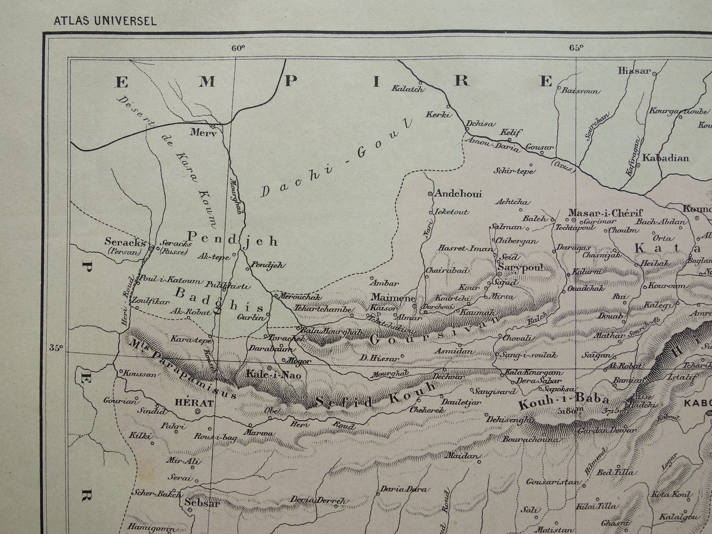 Afghanistan oude kaart uit 1896 originele antieke vintage landkaart Kaboel Kandahar