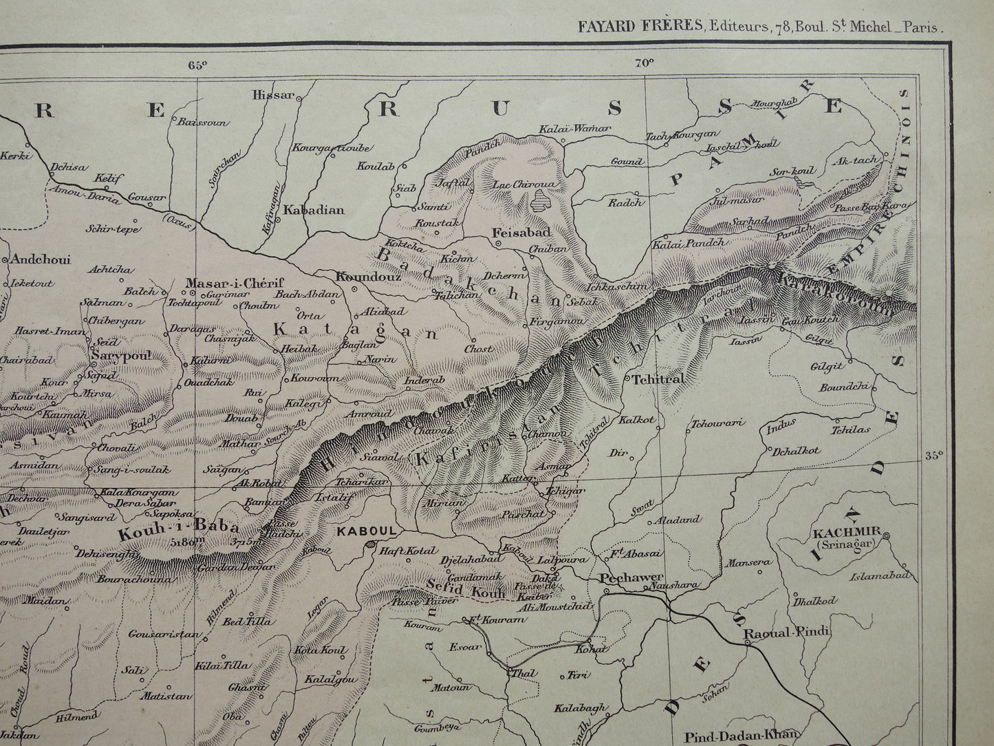 Afghanistan oude kaart uit 1896 originele antieke vintage landkaart Kaboel Kandahar