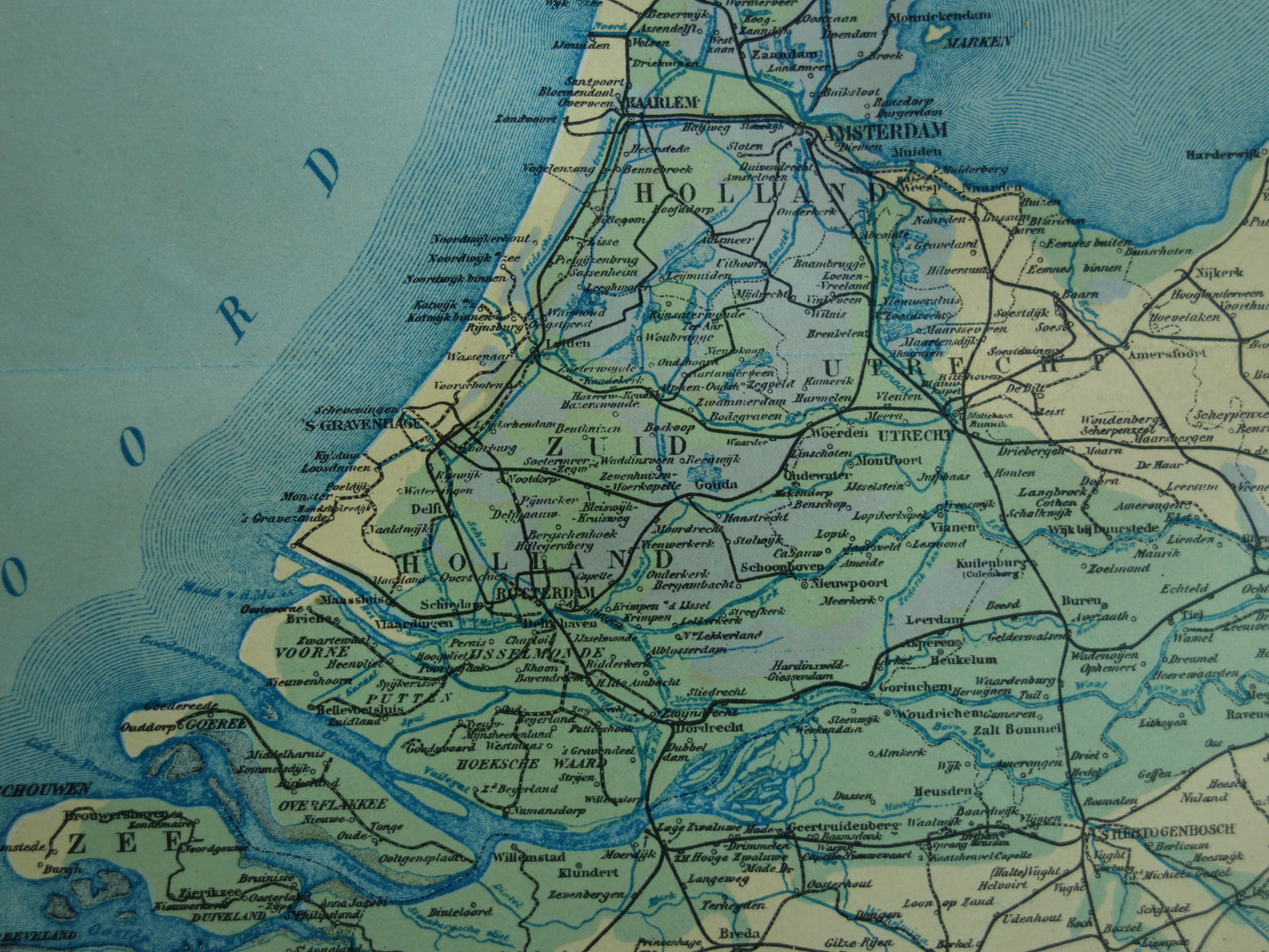 NEDERLAND oude kaart van grondsoorten 1928 vintage Nederlandse geologie landkaart grondsoortenkaart