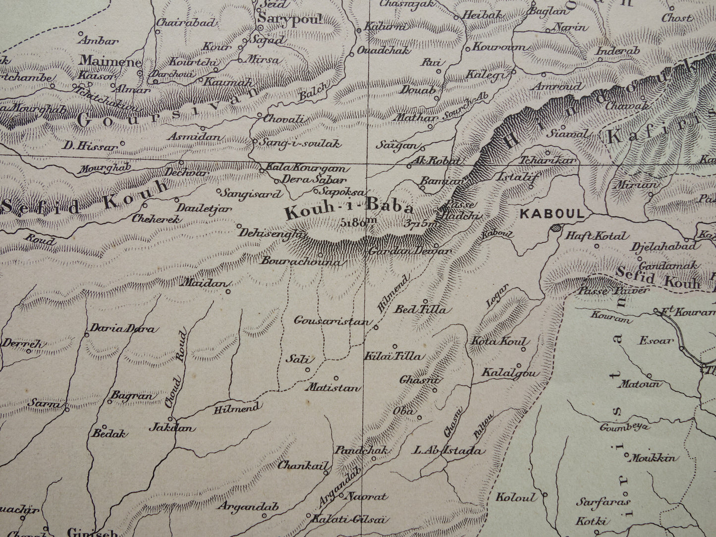 Afghanistan oude kaart uit 1896 originele antieke vintage landkaart Kaboel Kandahar