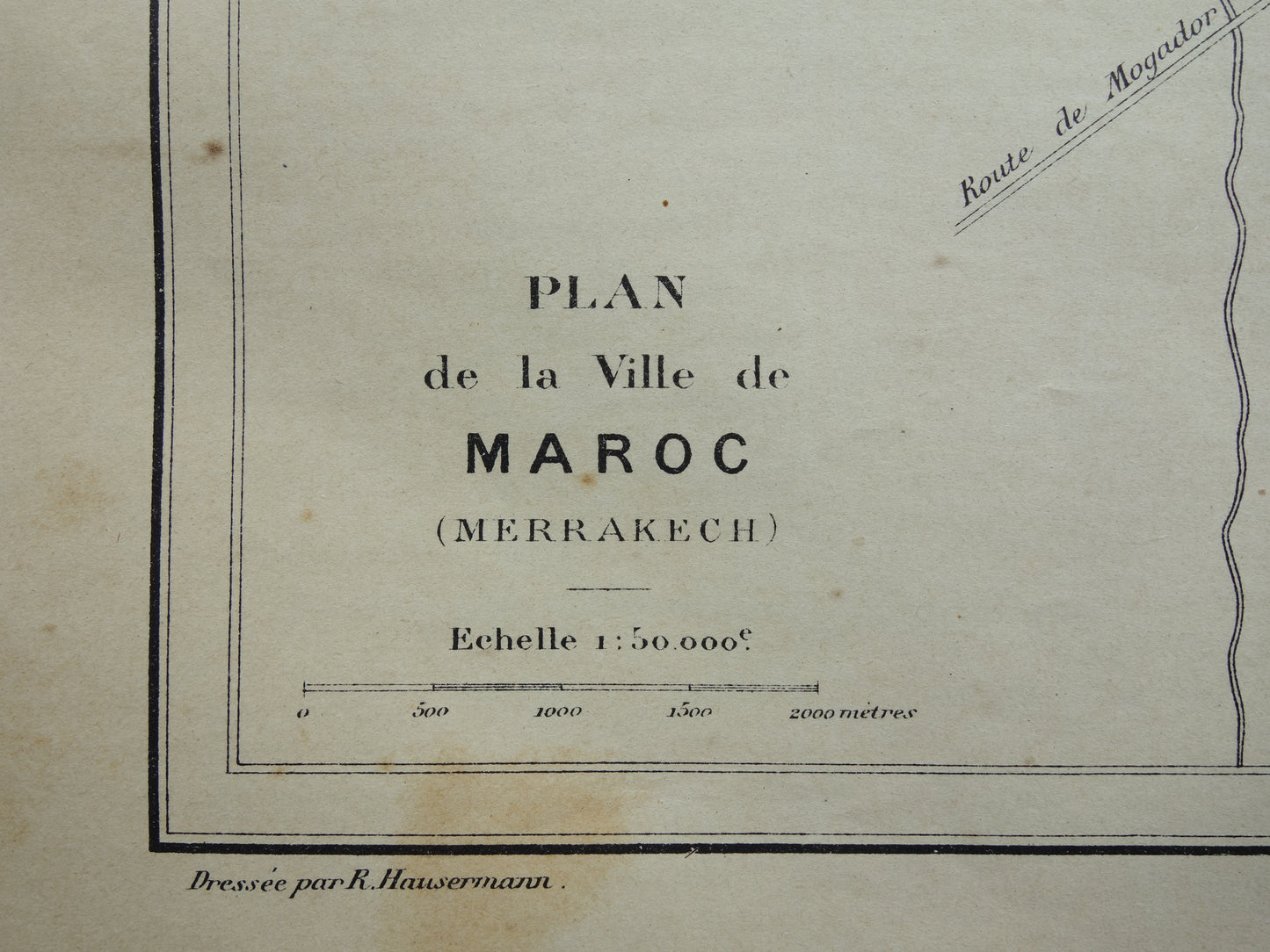 Oude kaart van Marrakesh Marokko uit 1896 antieke Franse plattegrond