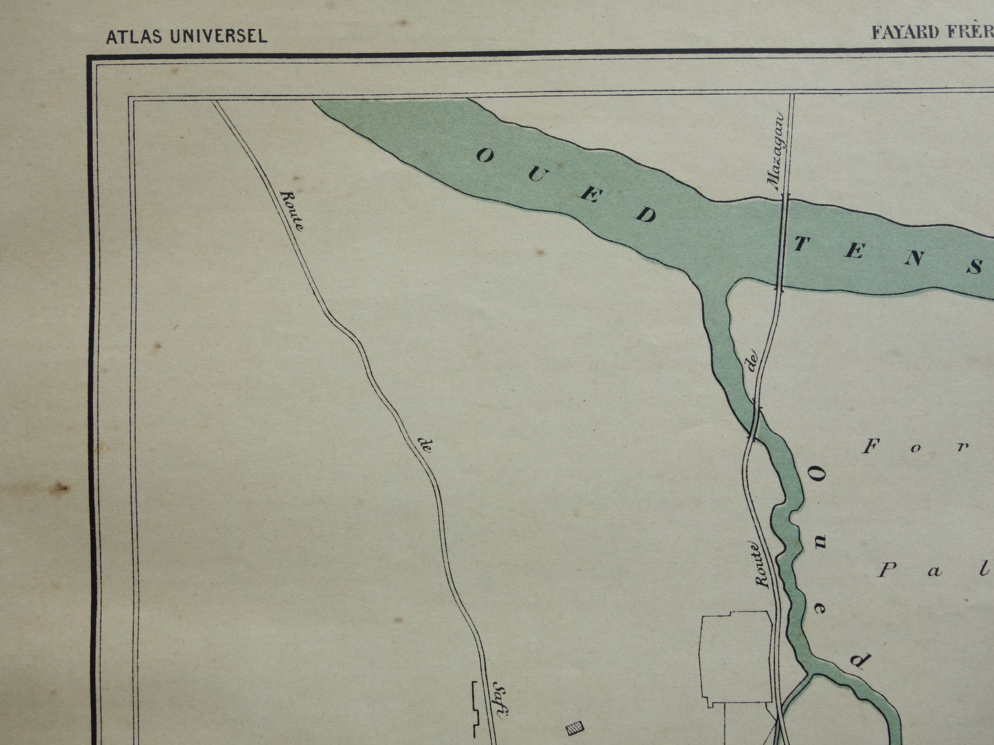 Oude kaart van Marrakesh Marokko uit 1896 antieke Franse plattegrond