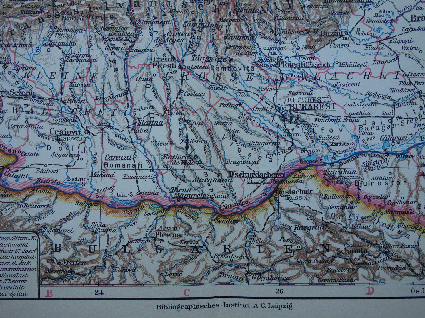 Oude landkaart van ROEMENIË uit 1931 originele vintage kaart Roemenie - antieke landkaarten