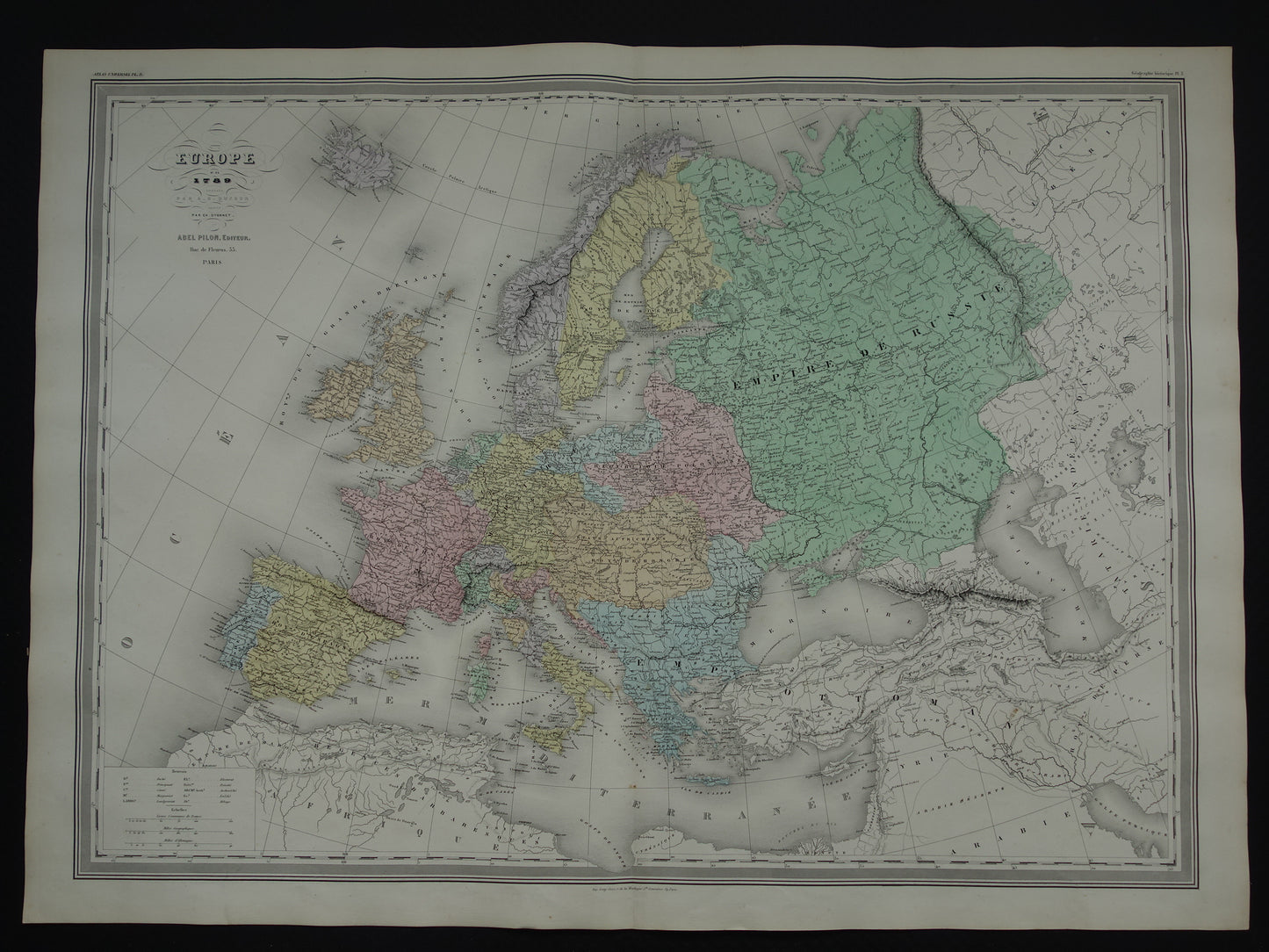 Europa bij het begin van de Franse Revolutie historische kaart landkaart
