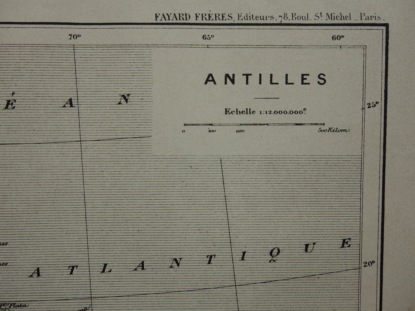 ANTILLEN Oude landkaart van het Caribisch gebied Originele antieke kaart