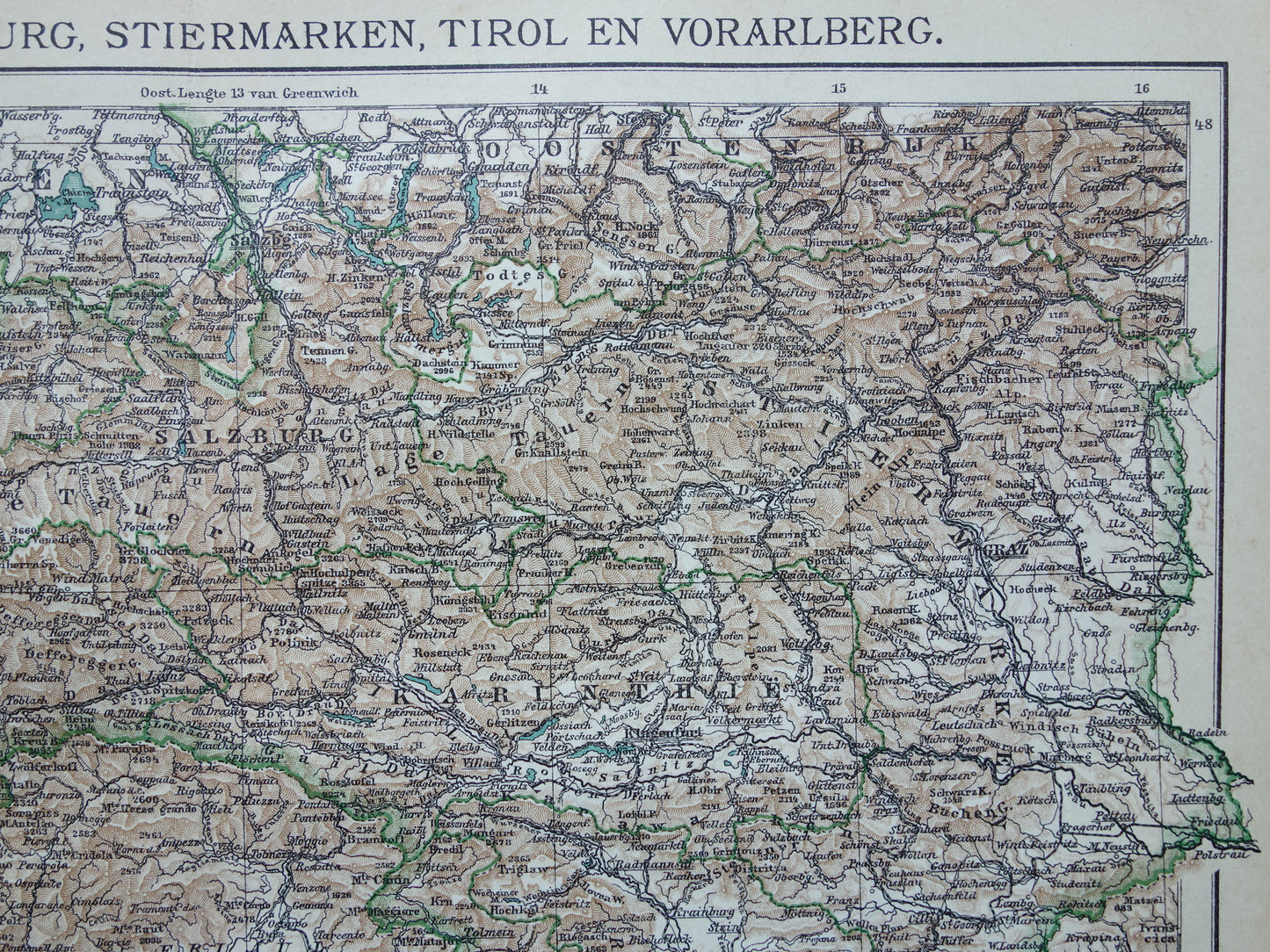 Slovenië oude kaart van Slovenië Oostenrijk uit 1909 Gedetailleerde vintage Nederlandse landkaart antieke kaarten